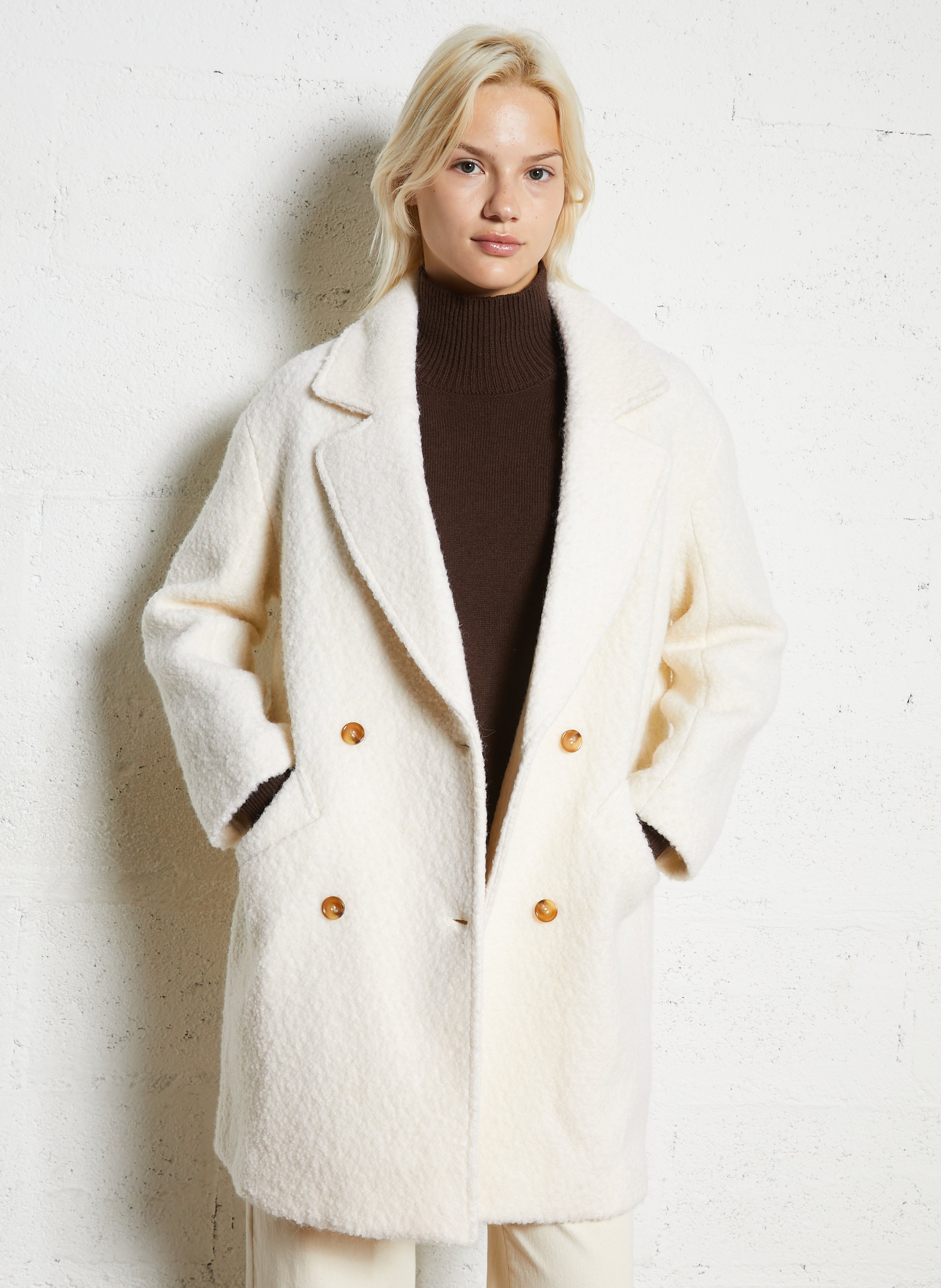Manteau col tailleur  LA PETITE ETOILE Beige