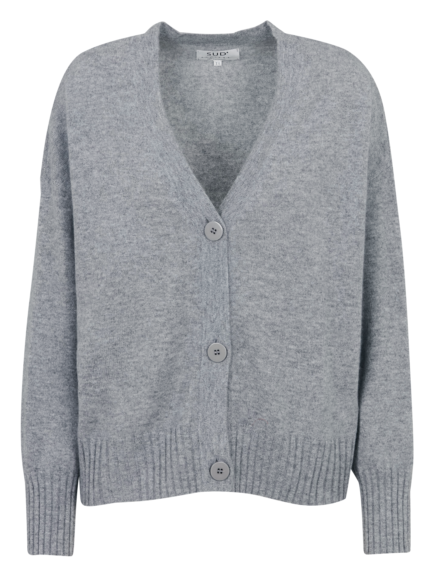 Fließendes Kaschmir-Weste mit V-Ausschnitt SUD EXPRESS Grau