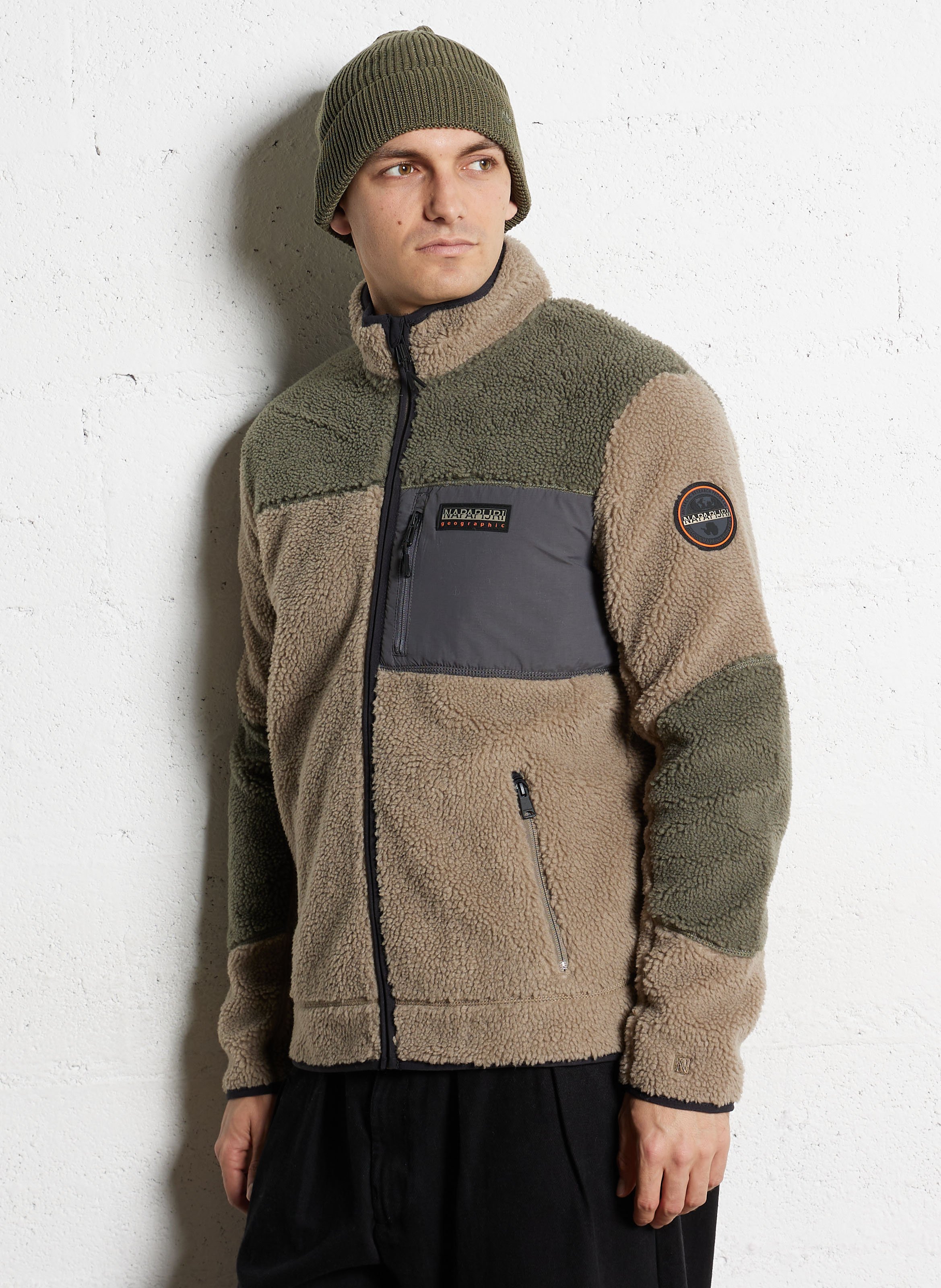 Rechte fleece met opstaande kraag NAPAPIJRI Beige