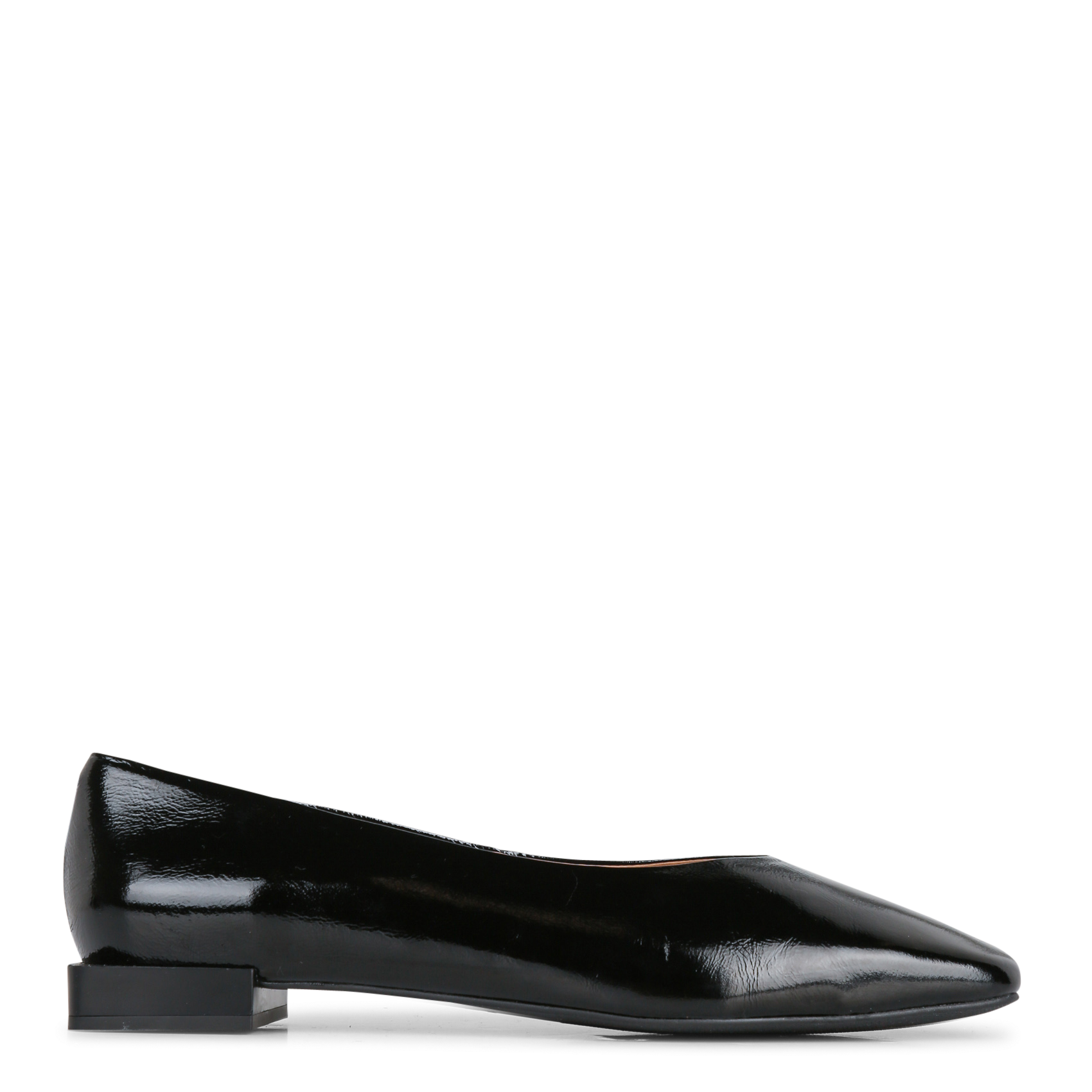 Square-toe patent leather ballet flats ANGEL ALARCON Black