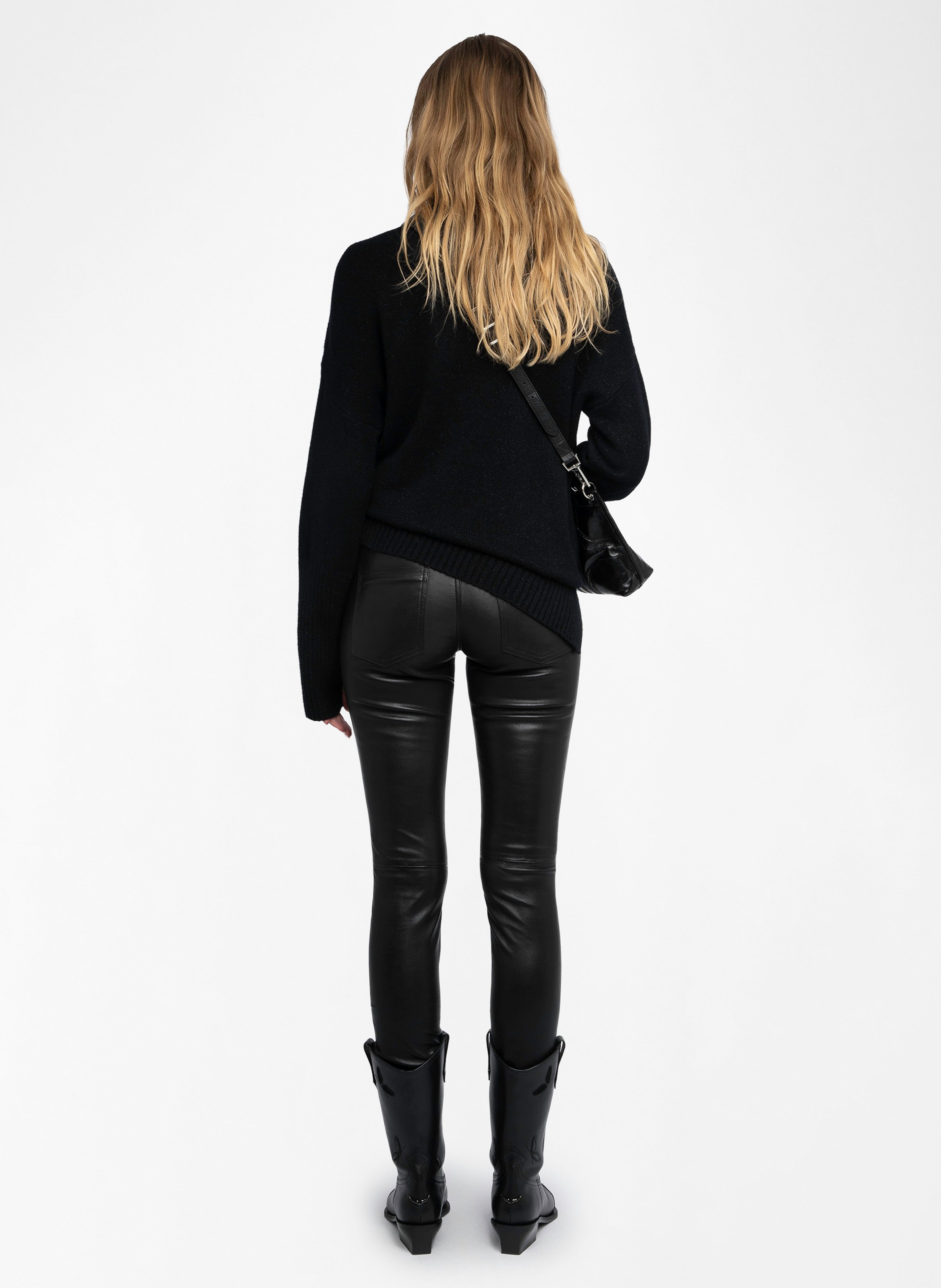 Pantalon slim en cuir ZADIG&VOLTAIRE Noir