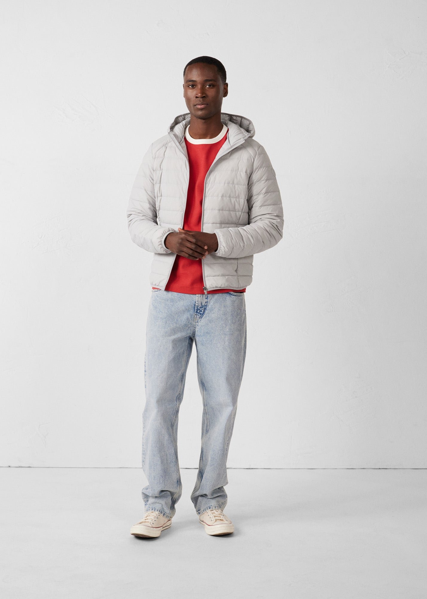 Frantz Stretch Lightweight Hooded Puffer Coat JOTT Grey