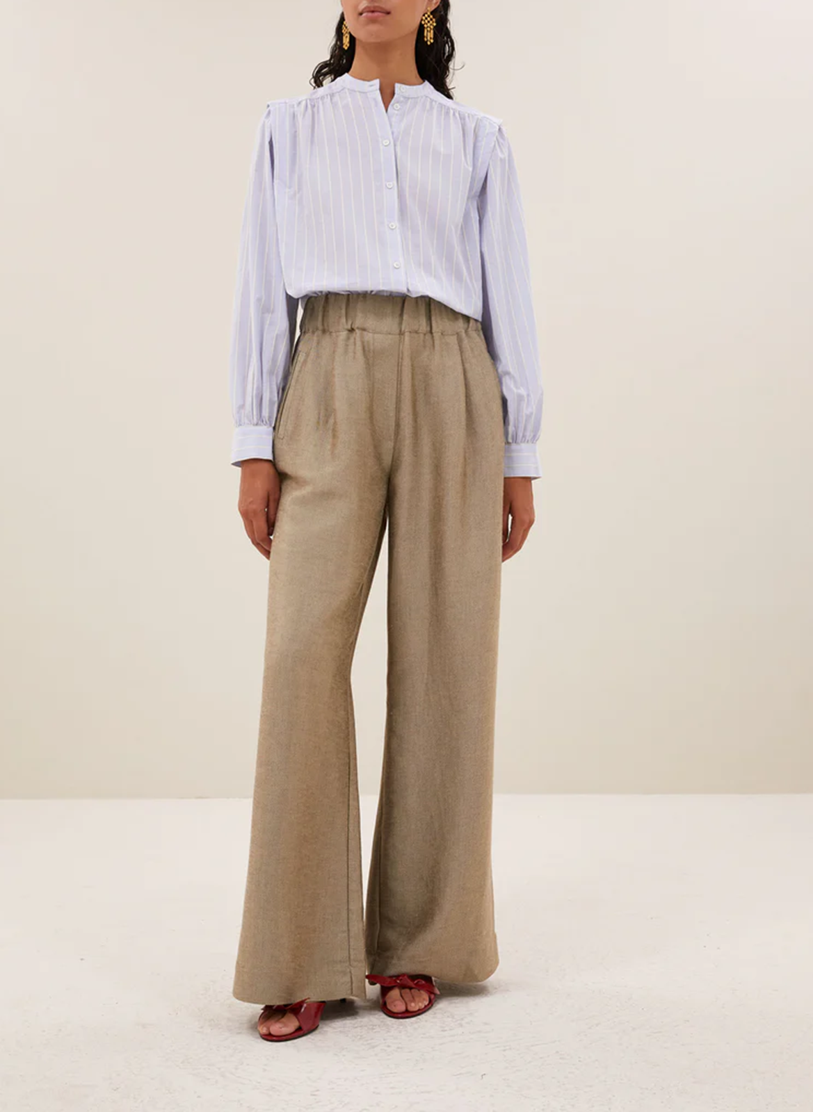 Gerades Hemd, gestreift Blau