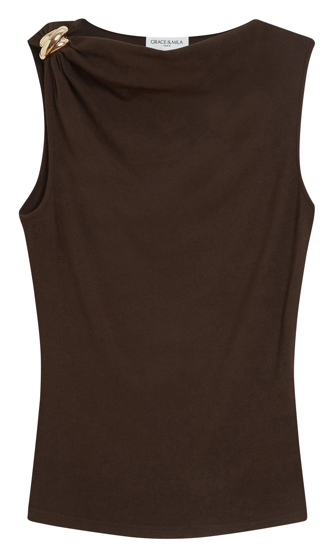 Rundhals-Top GRACE ET MILA Braun