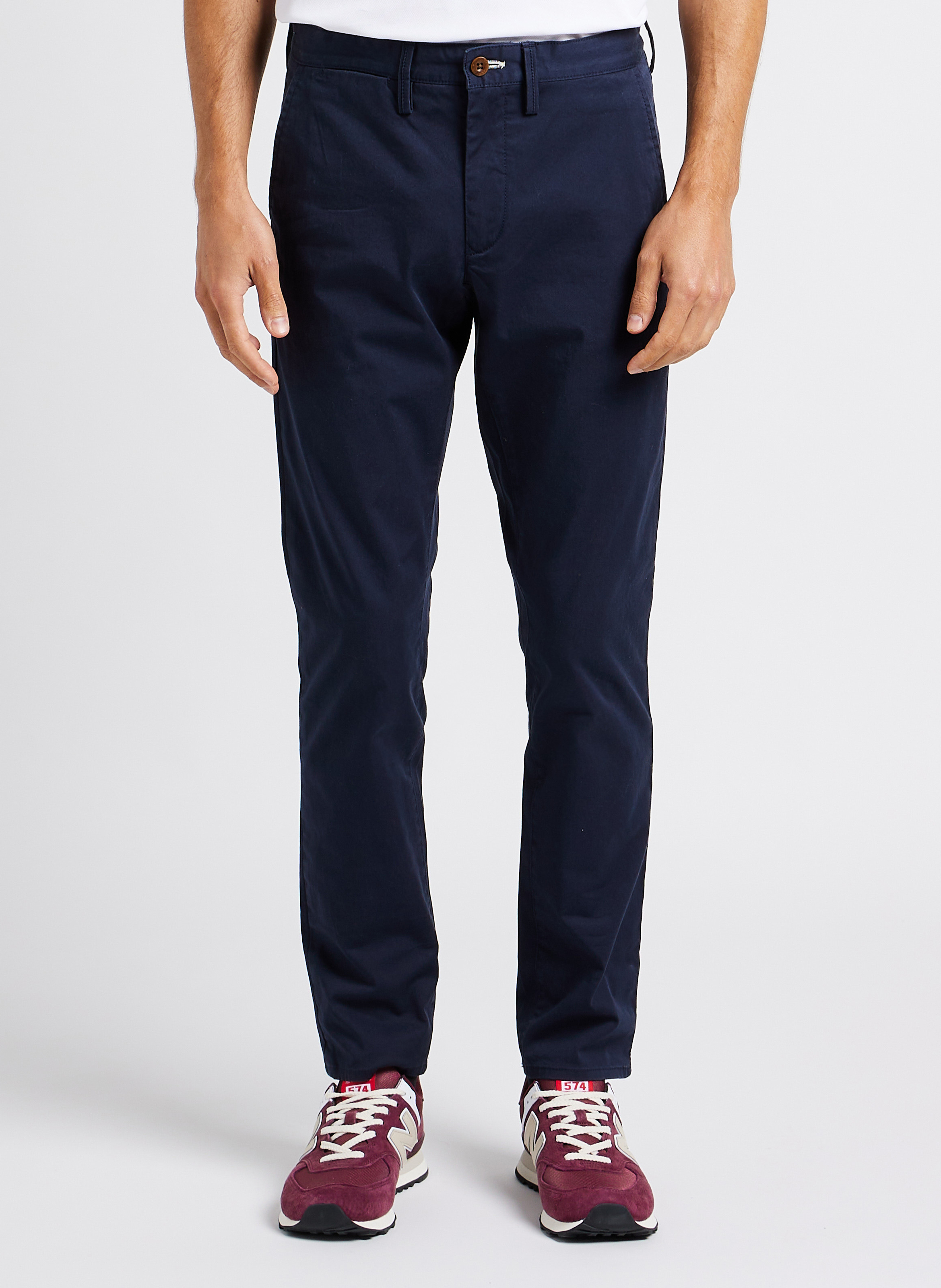 Slim-fit organic cotton-blend pants GANT Blue