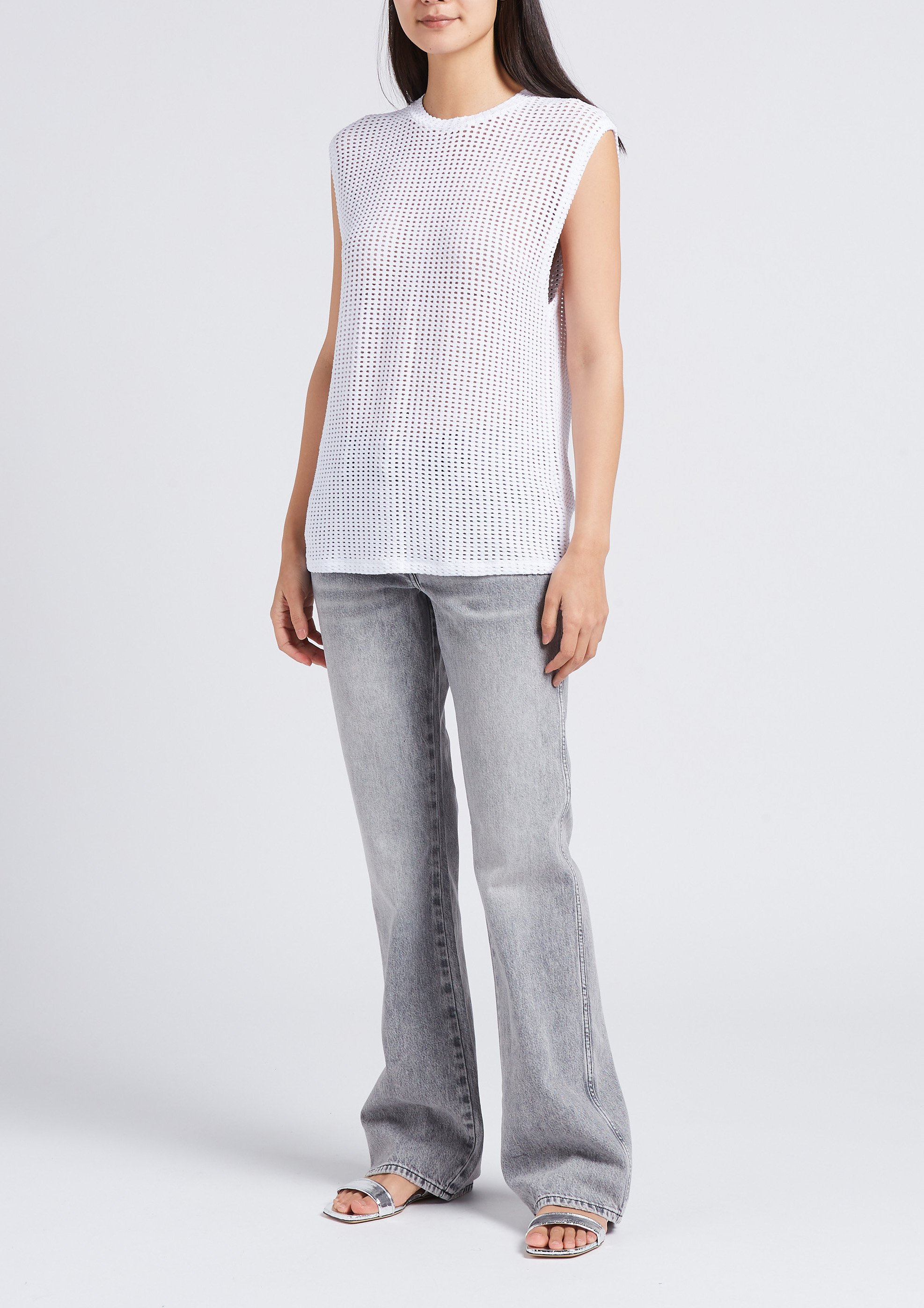 Jean flare taille haute en coton  IRO Gris