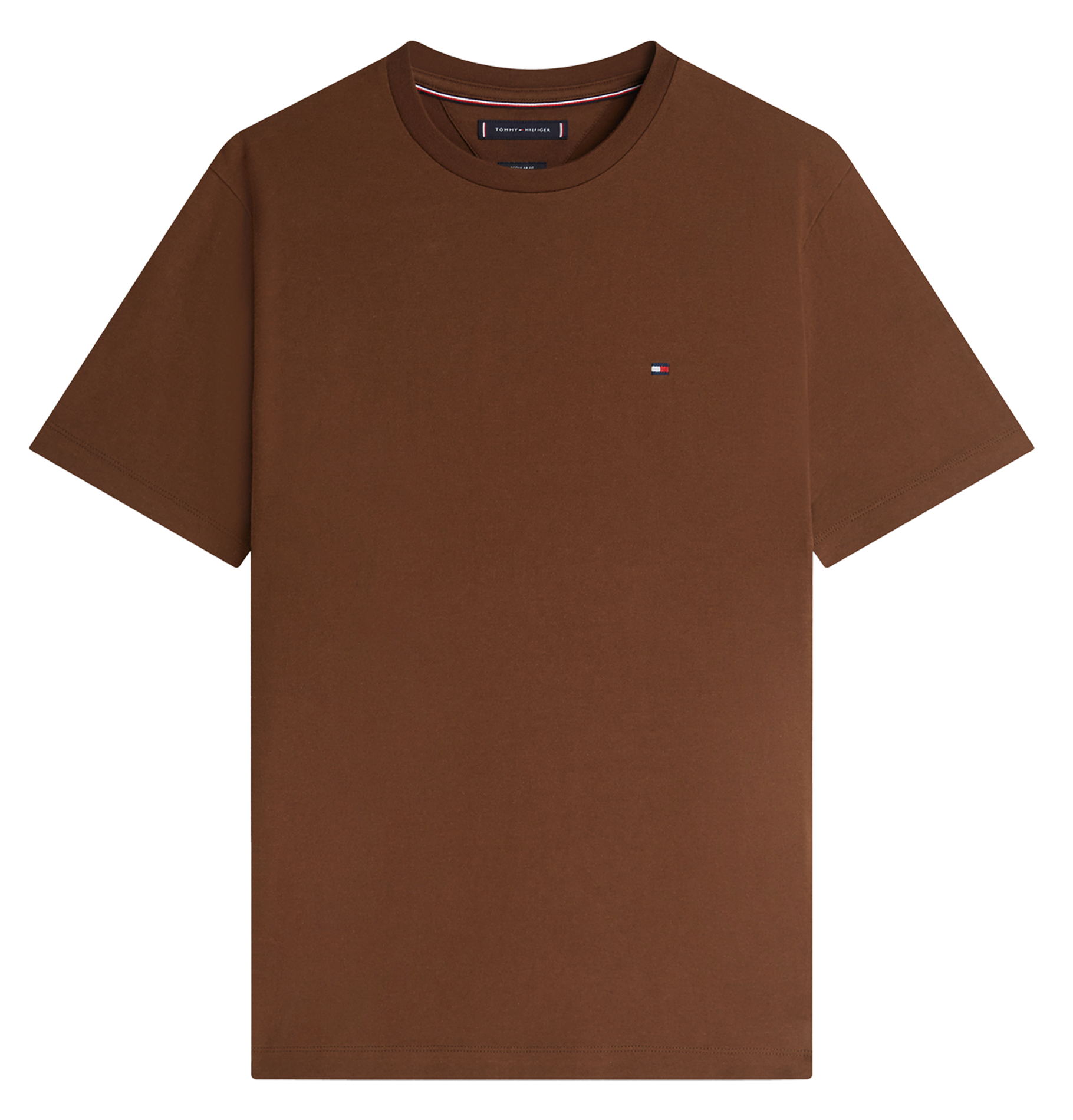 Katoenen T-shirt met ronde hals TOMMY HILFIGER Bruin