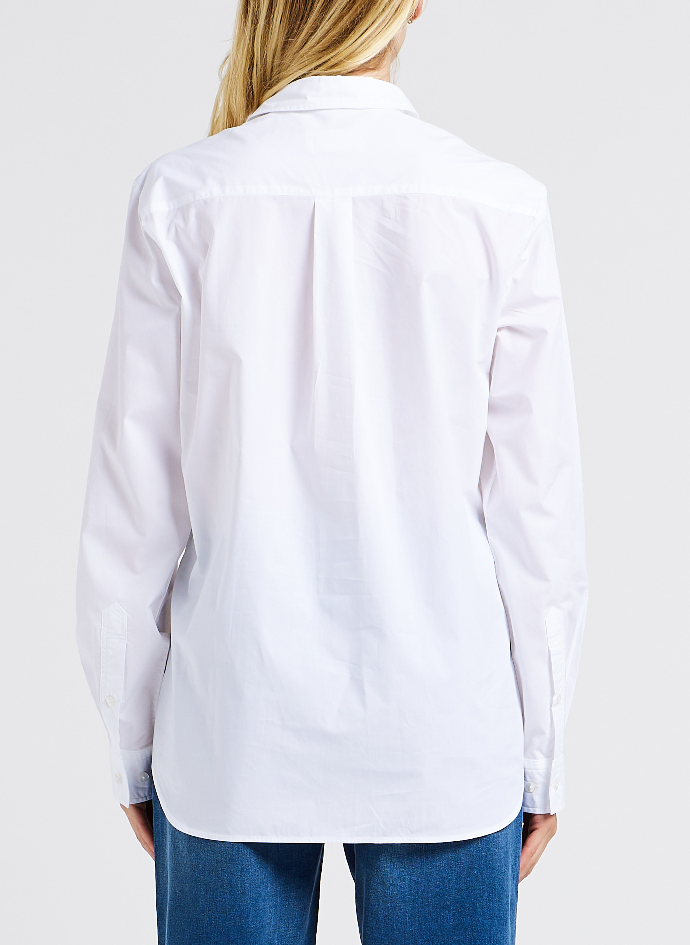 Chemise à col classique droite en coton ACQUAVERDE Blanc