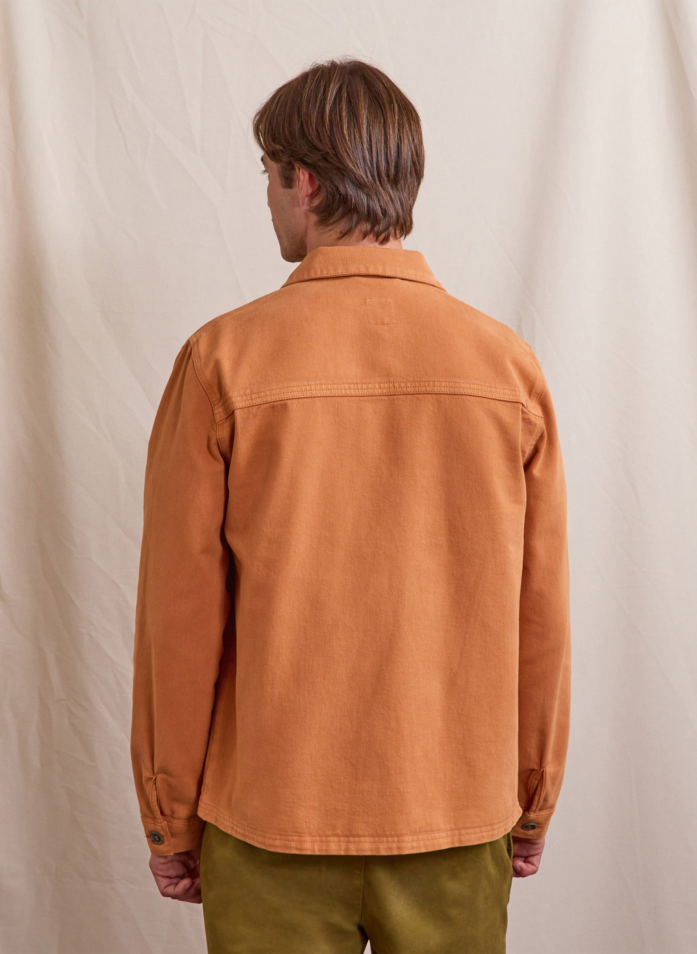 Weite Jacke mit klassischem Kragen aus Baumwollcanvas FAGUO Rot