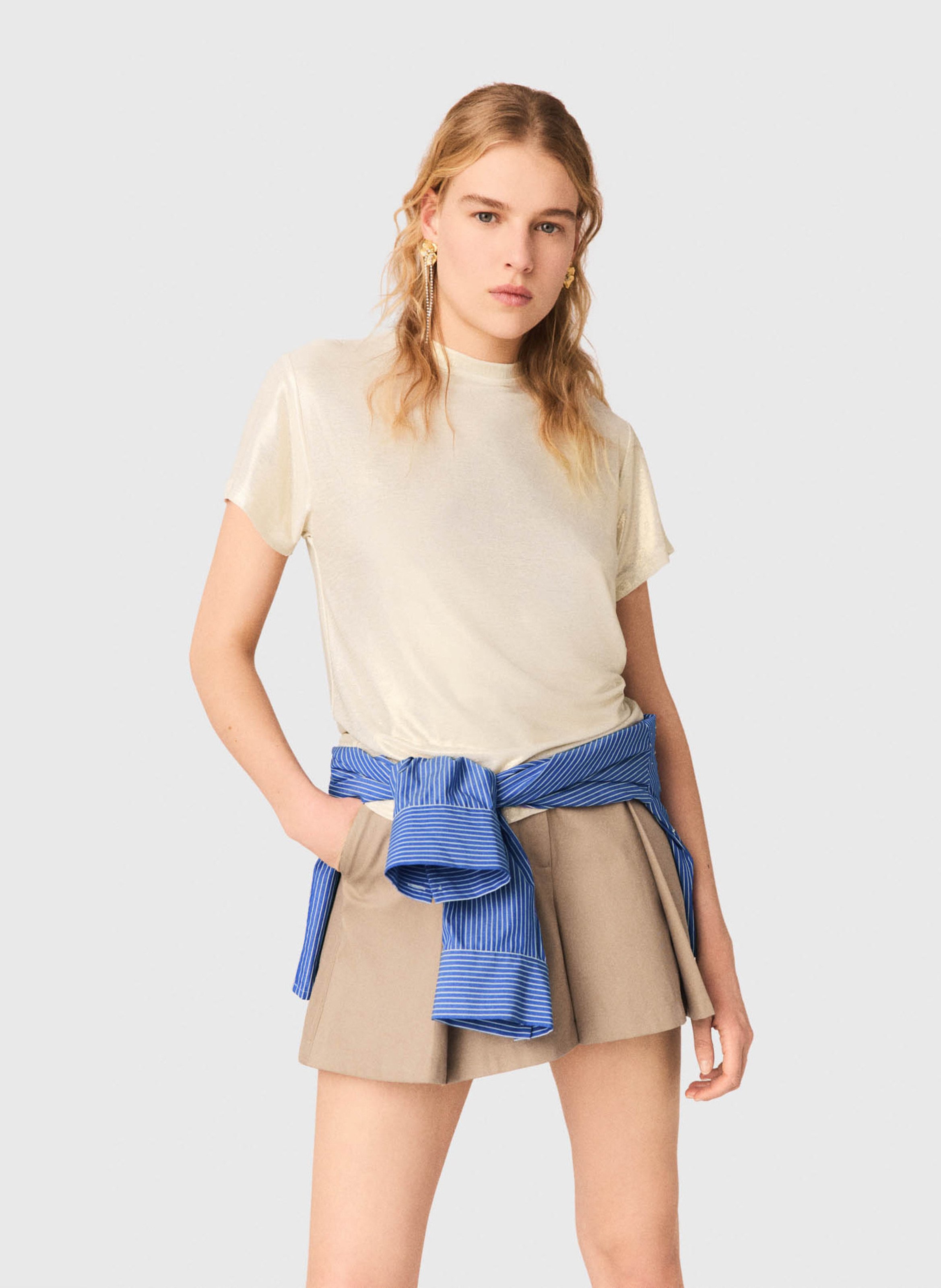 Top col rond MAJE Doré