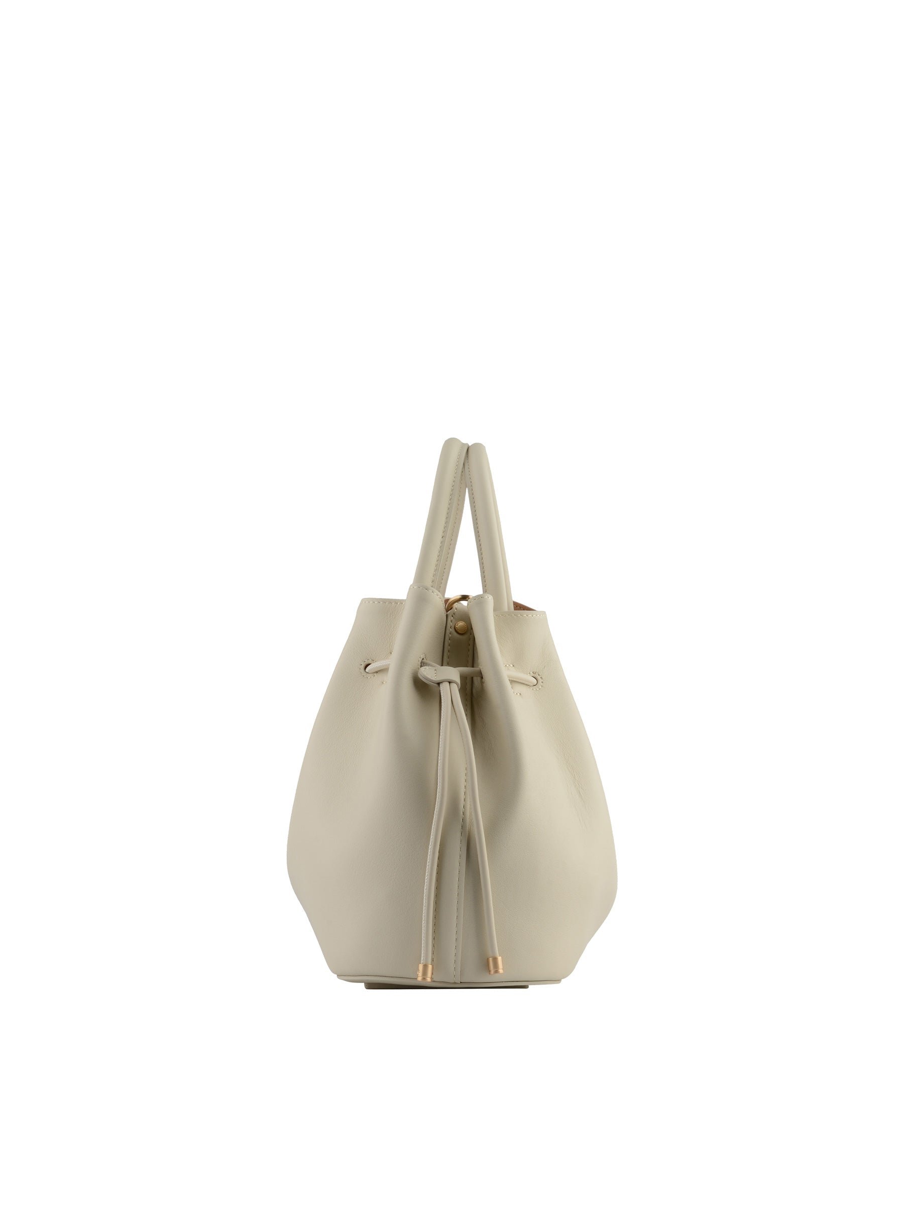 Calfskin leather handbag POURCHET Beige