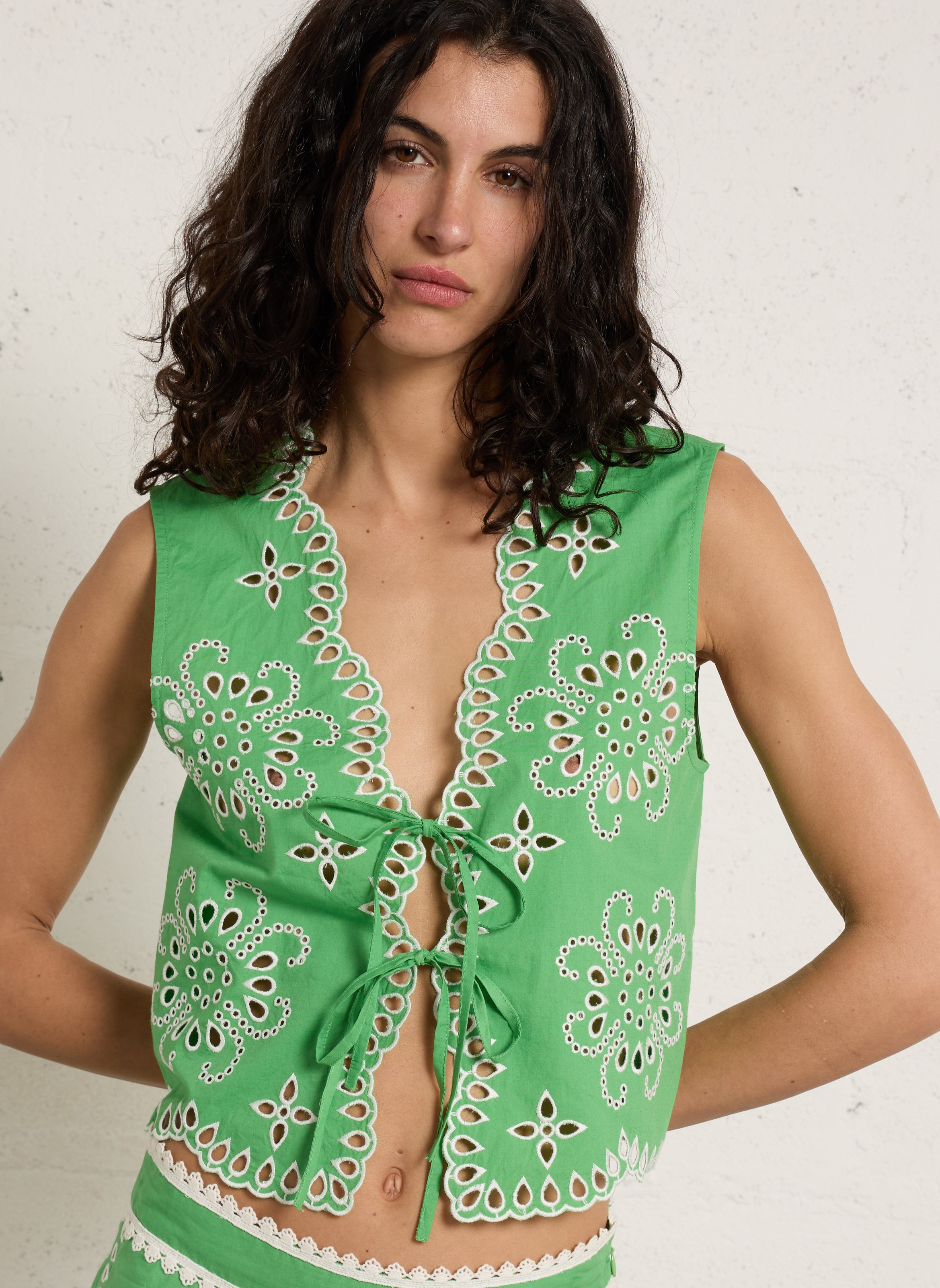 Baumwoll-Top mit Stickerei PETITE MENDIGOTE