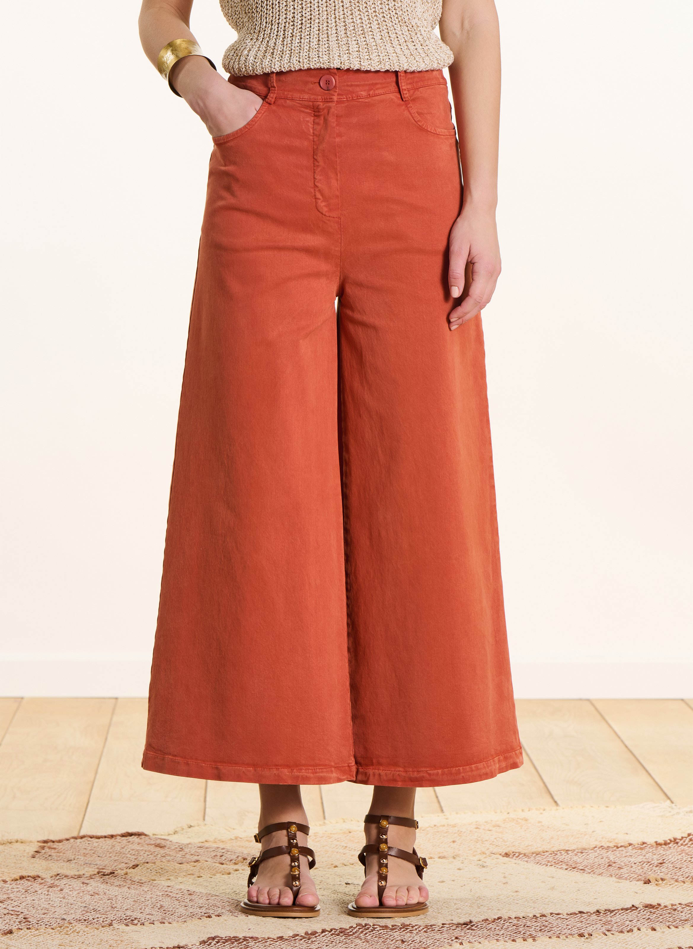 Pantalon large  LA FEE MARABOUTEE Marron
