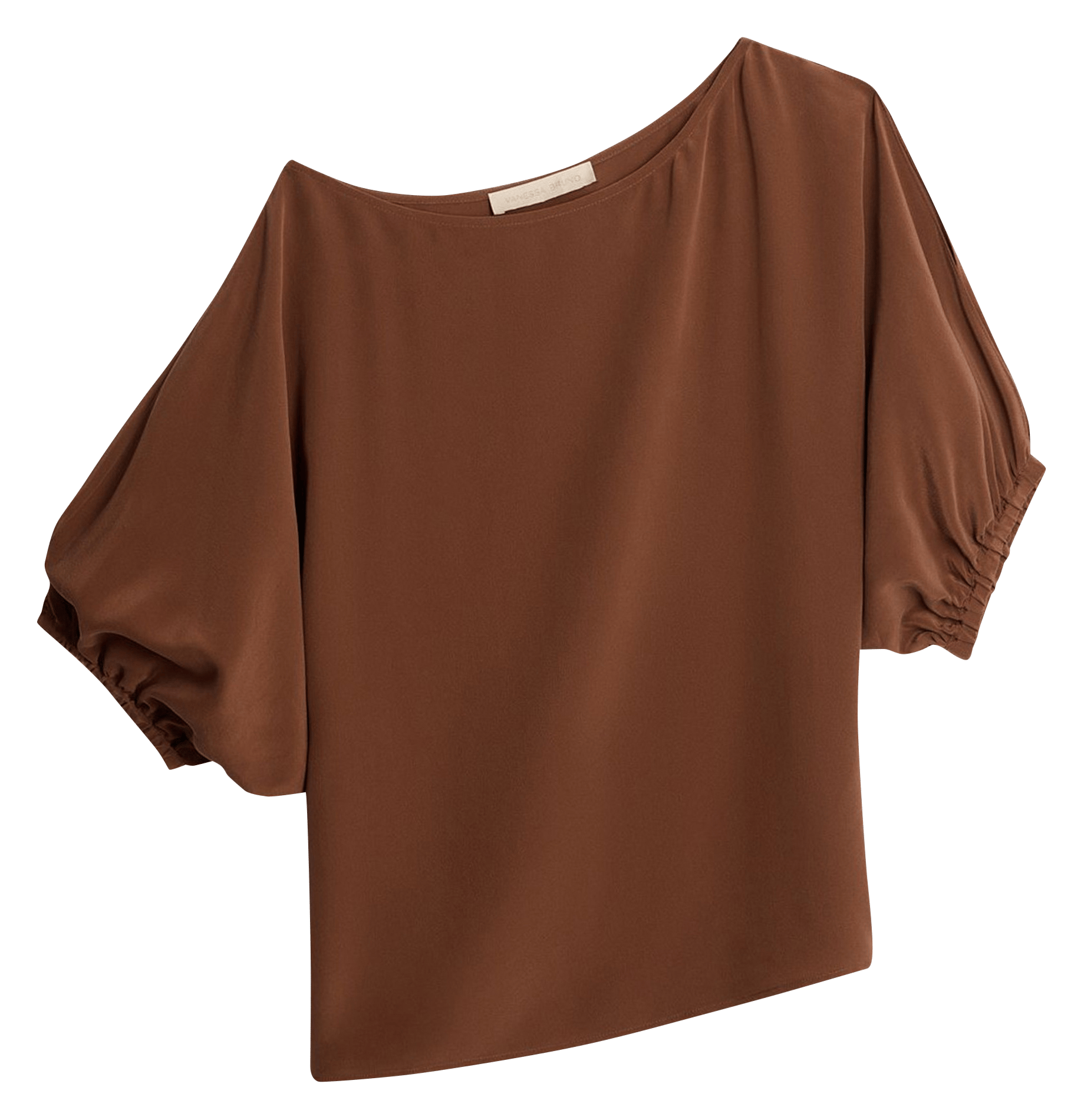 Top asymétrique manches courtes uni VANESSA BRUNO Marron