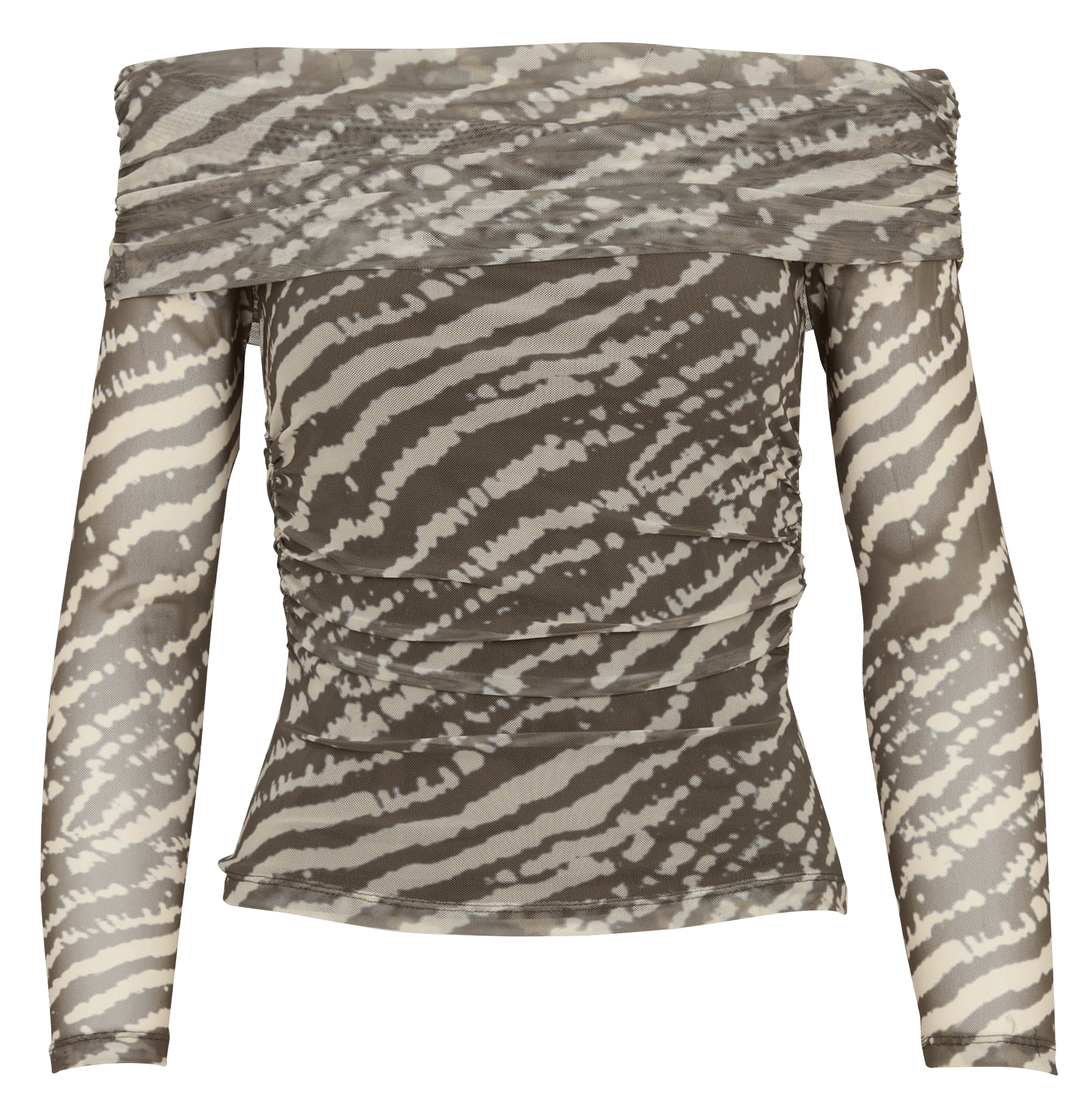 Top met print en watervalhals KOOKAI Kaki