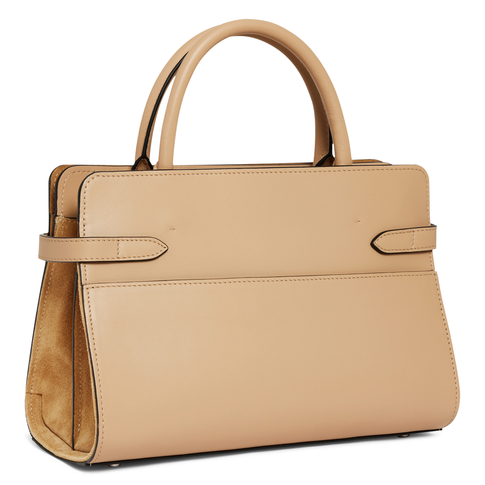 Bowlingtasche aus genarbtem Leder mit Reißverschluss LE TANNEUR Beige
