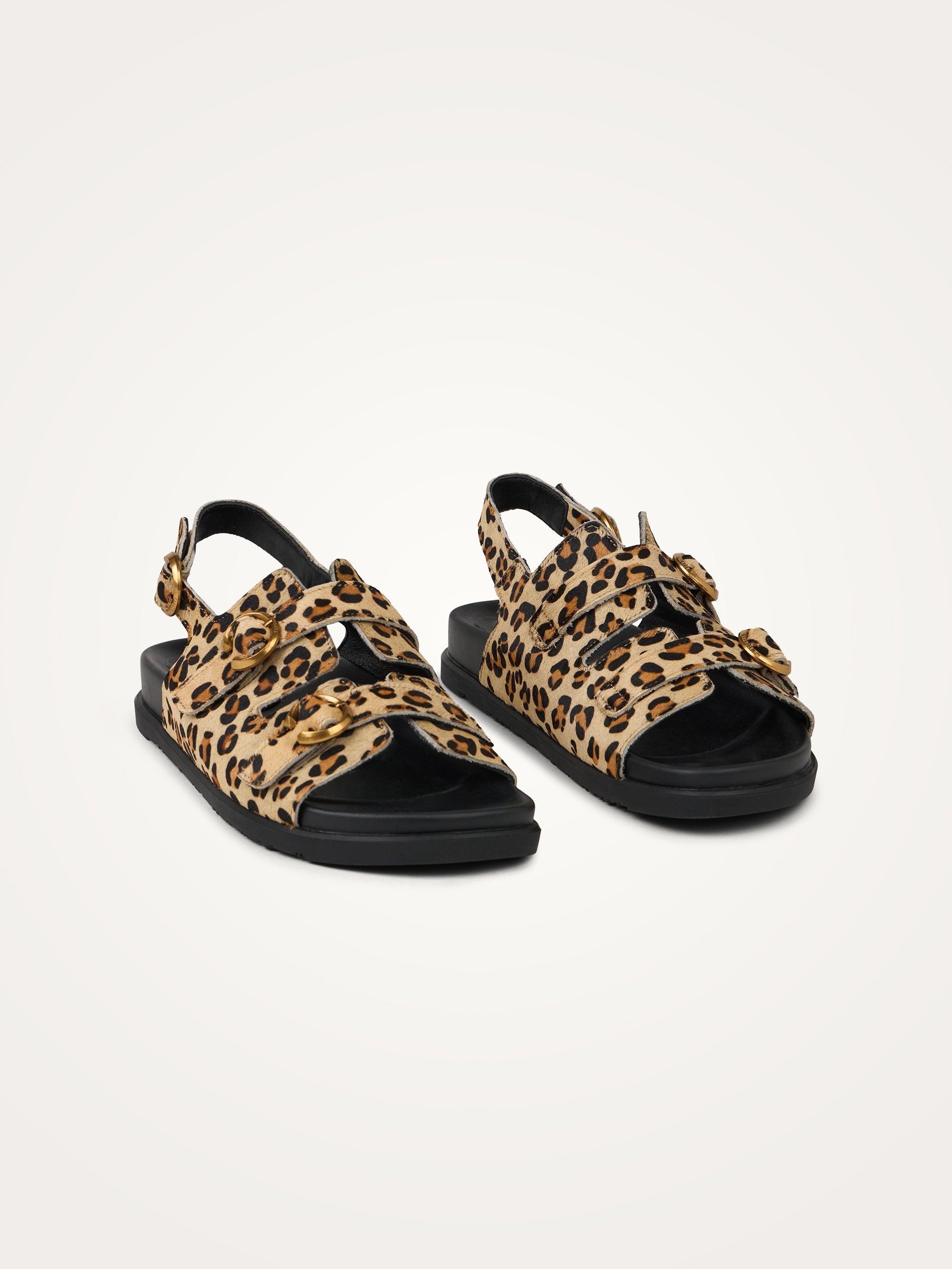 Leopard print flat sandals with strap VANESSA WU Multicolored