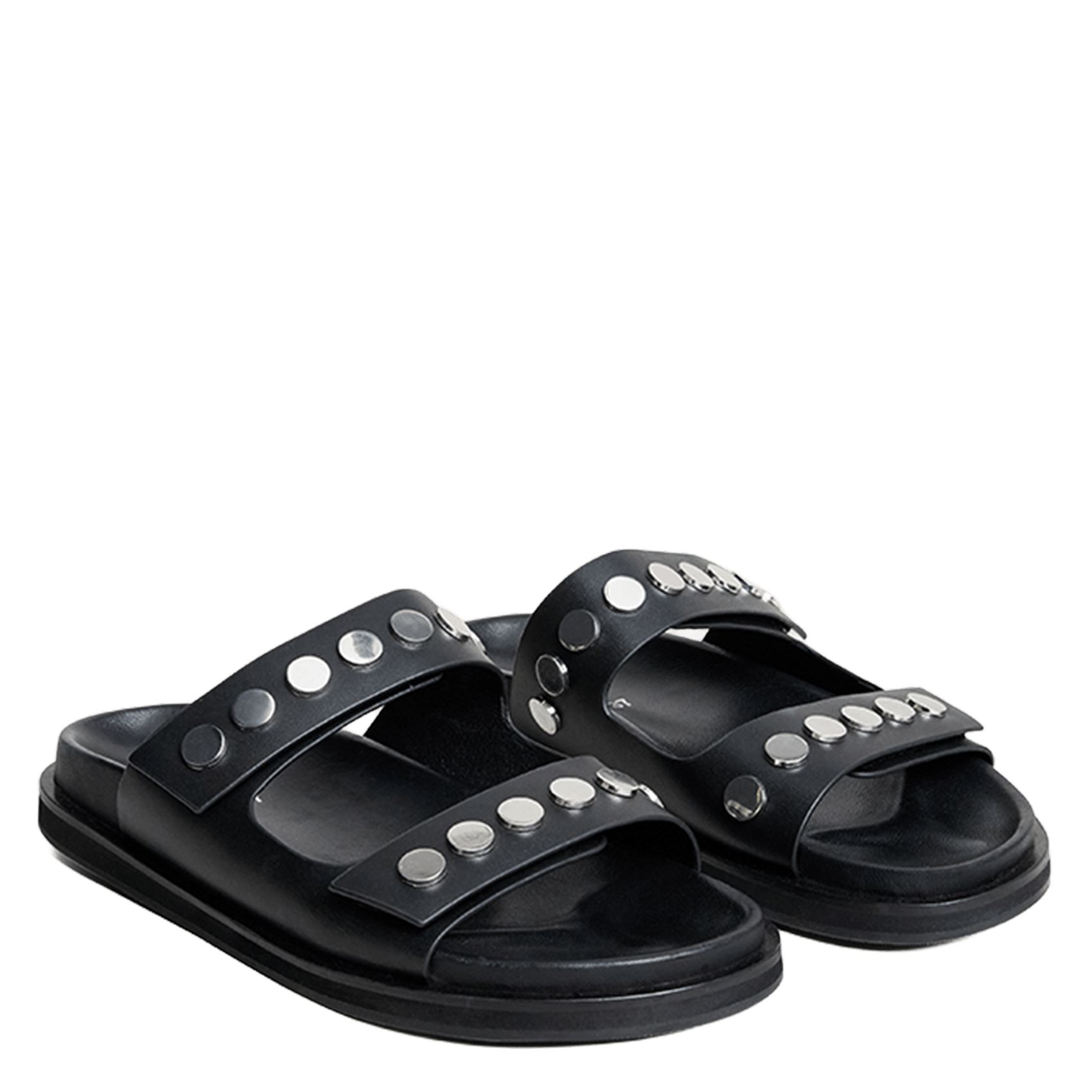 Sandales à brides avec rivets en cuir JONAK Noir