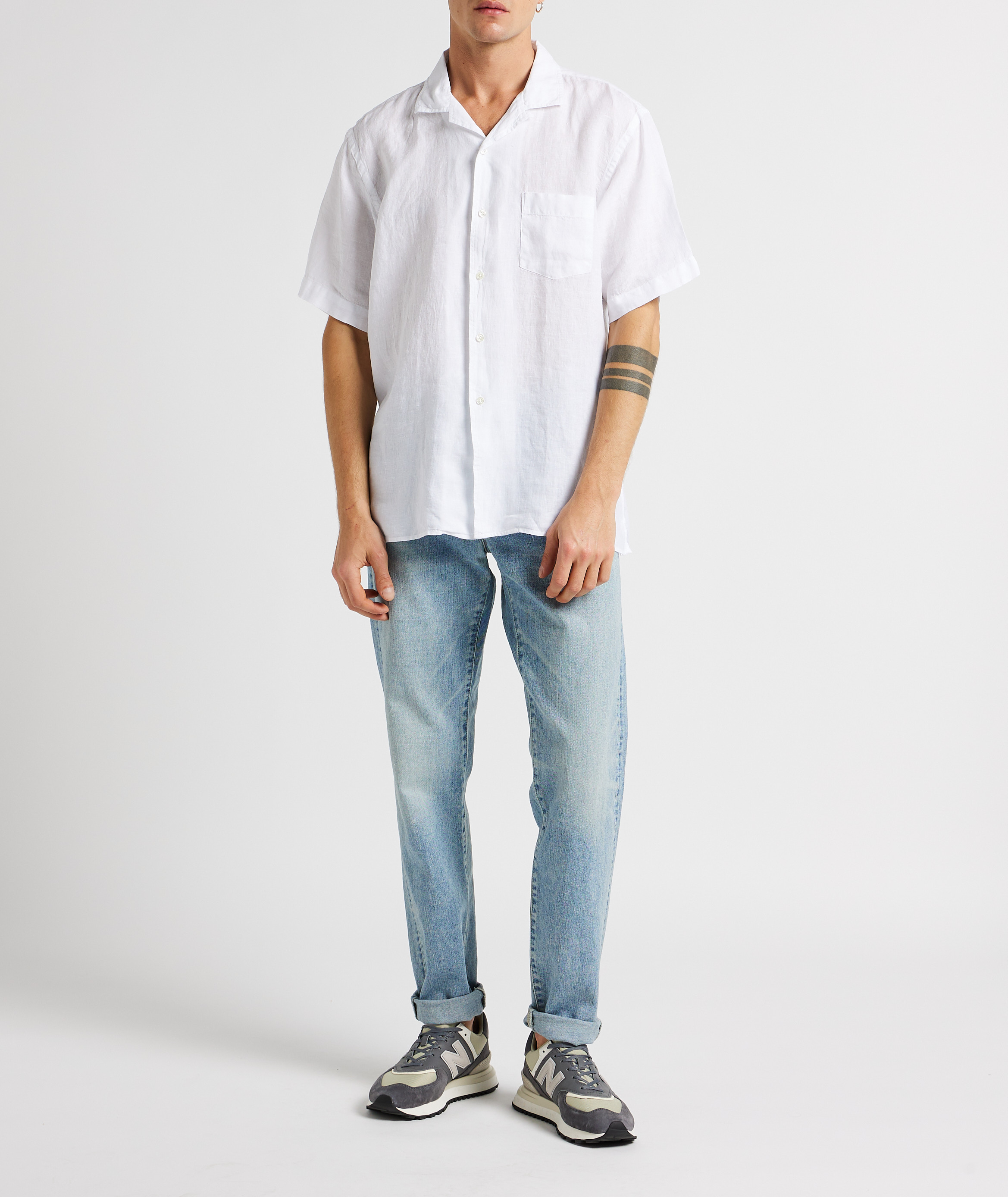 Linen shirt with classic collar HARTFORD White