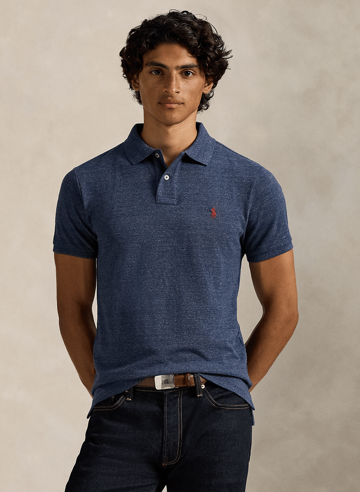 Slim-fit cotton piqué polo shirt POLO RALPH LAUREN