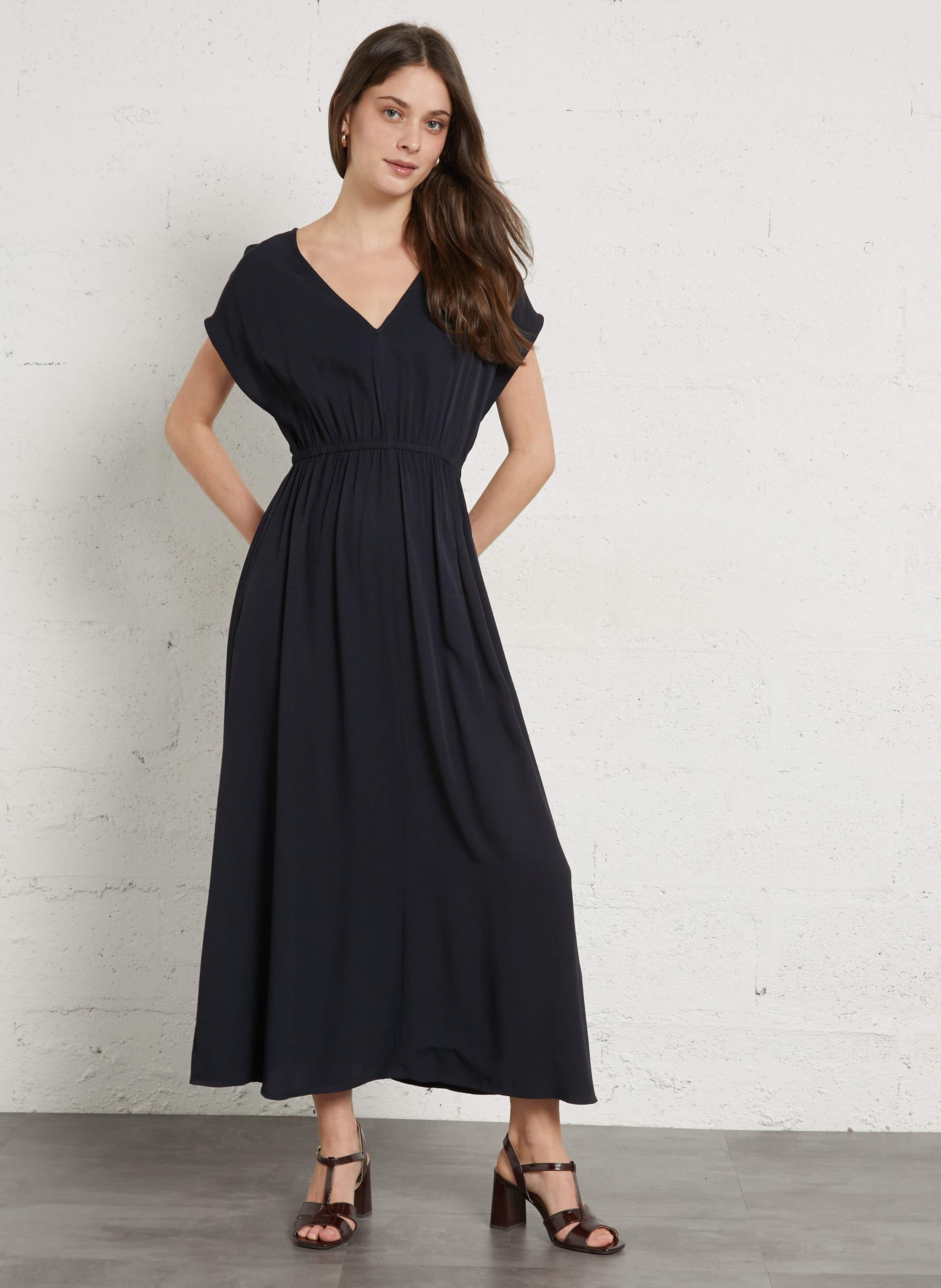 Long V-neck dress MAISON 123 Blue