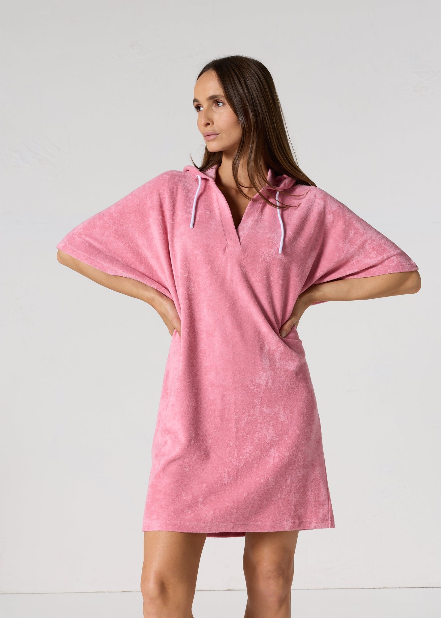 Robe éponge à capuche pearl JOTT Rose