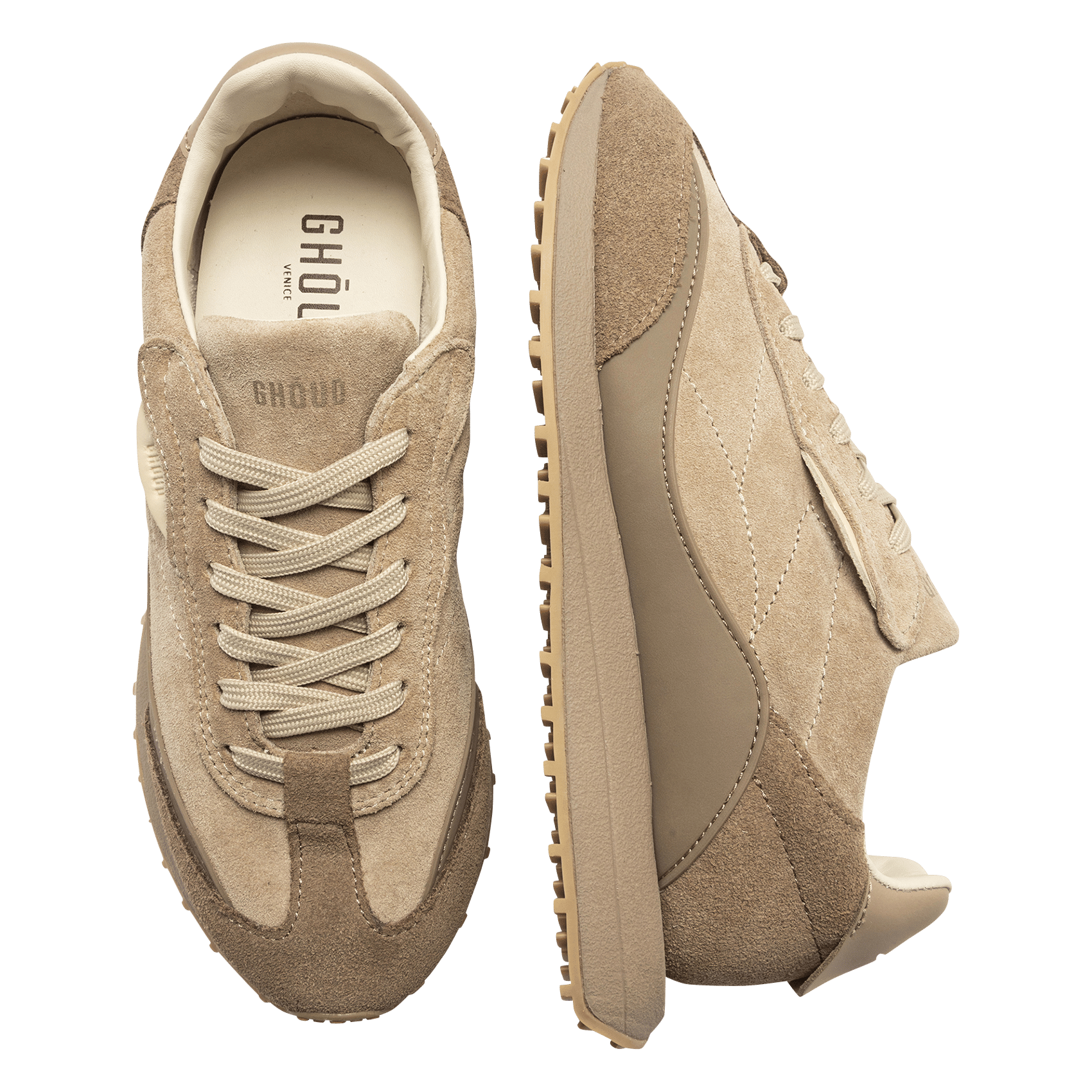 Baskets basses en cuir mélangé GHOUD VENICE Beige