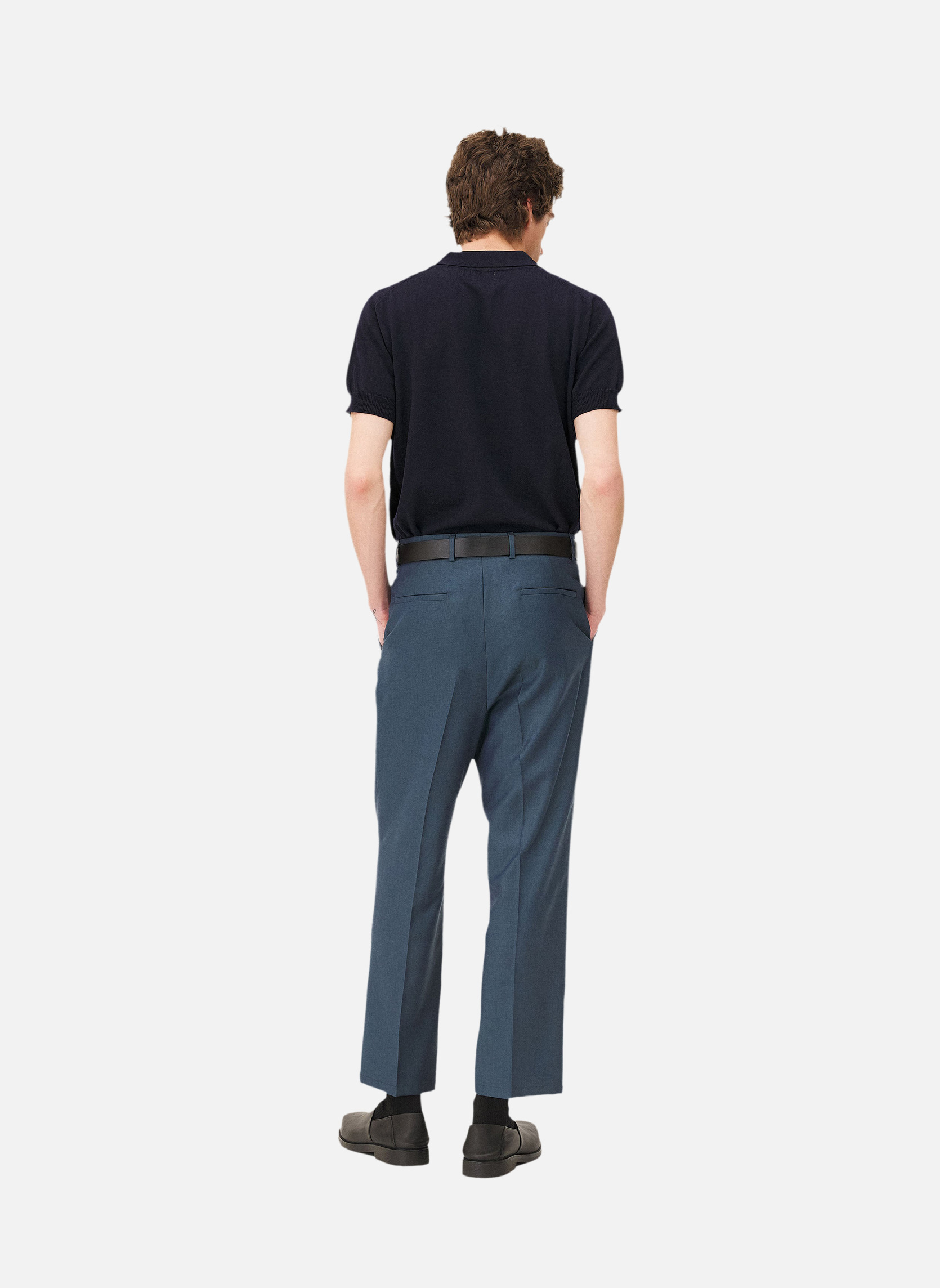 Trousers with pleats Clyde Deep Lagoon Noyoco Blue
