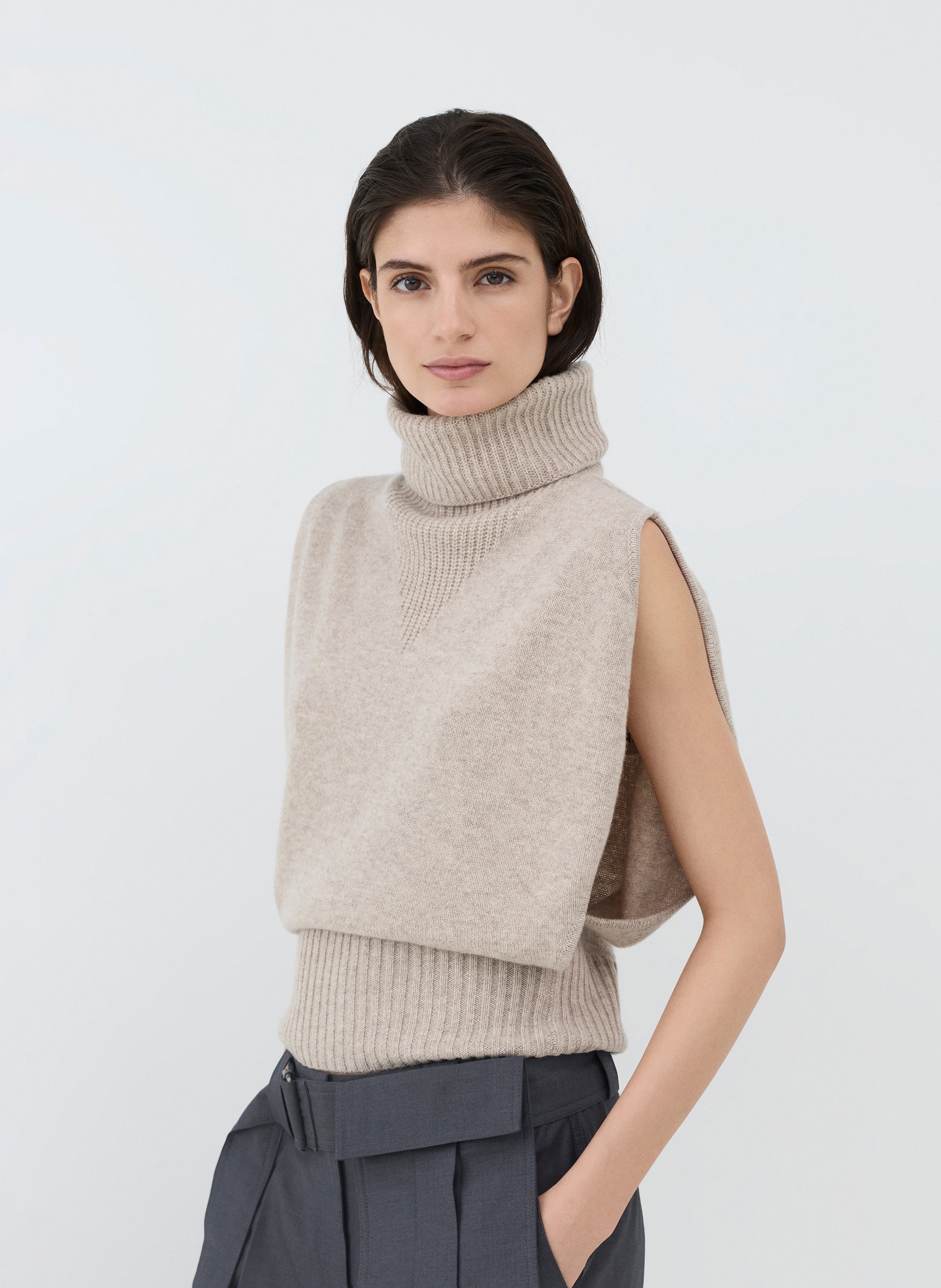 Straight wool polo neck jumper ROUGE EDIT