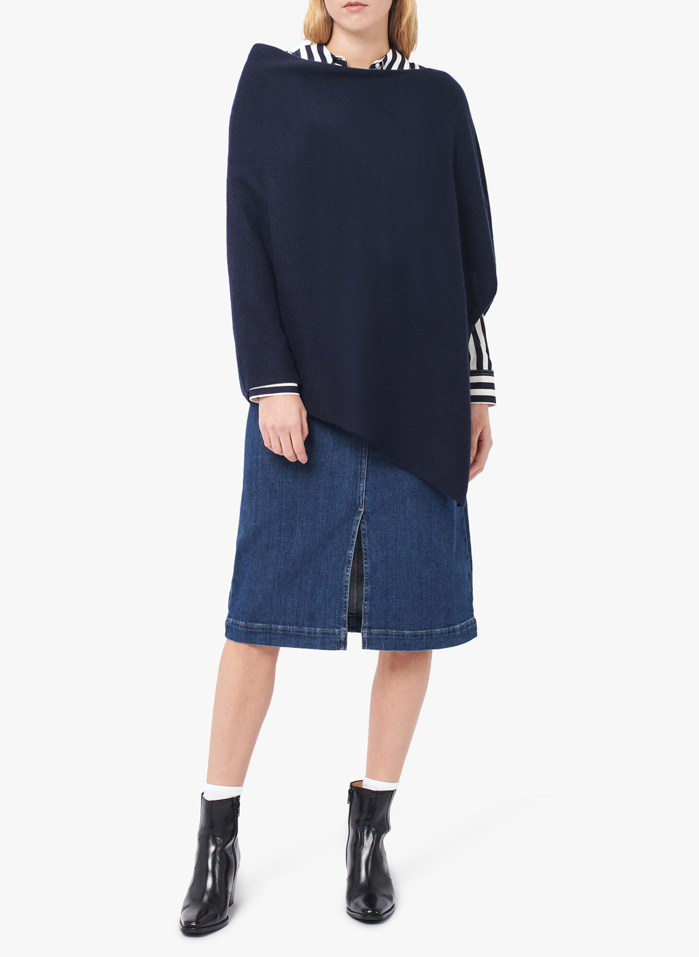 Poncho en cachemire CAROLL Bleu