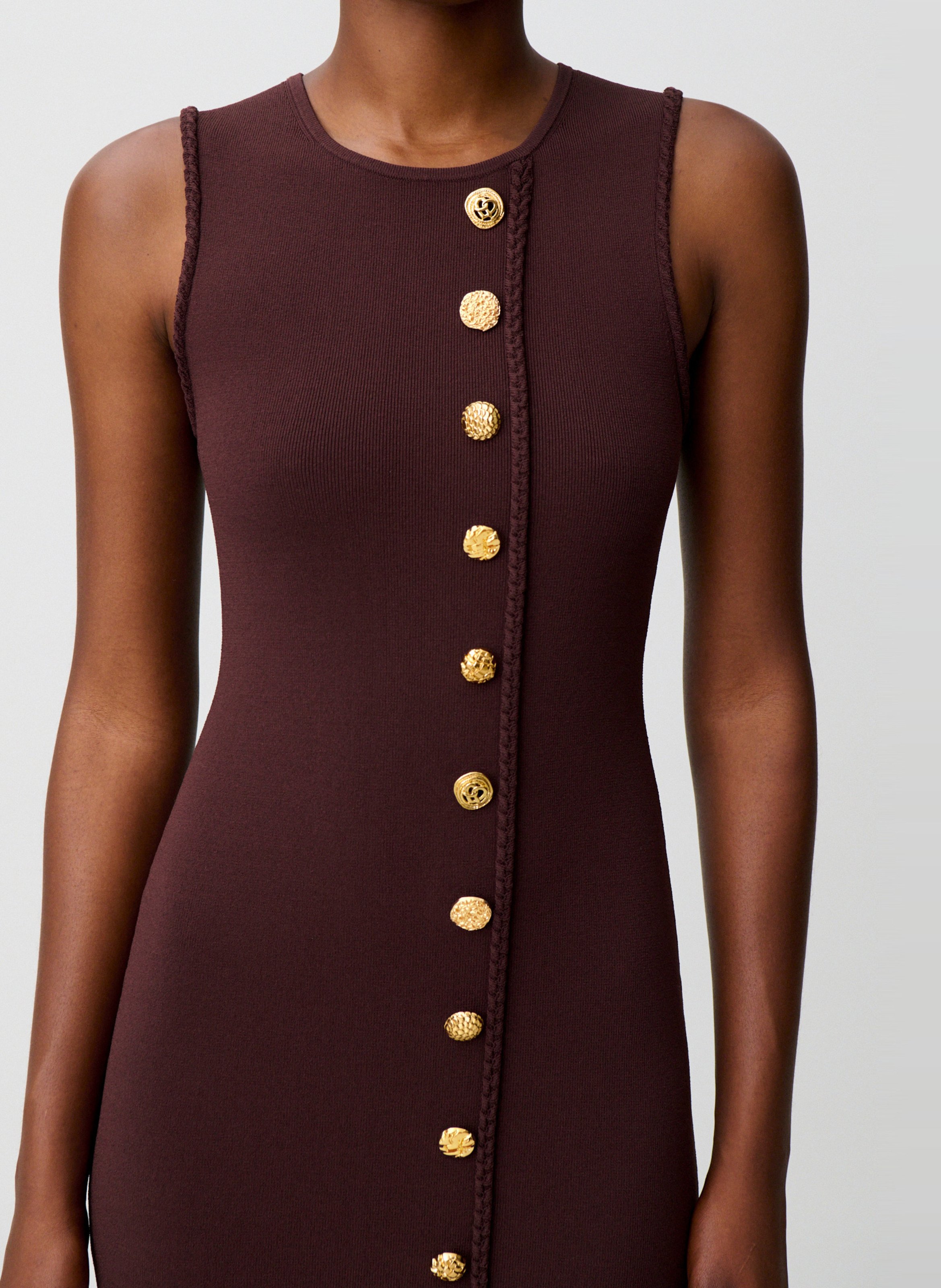 Long fitted dress CLAUDIE PIERLOT Brown