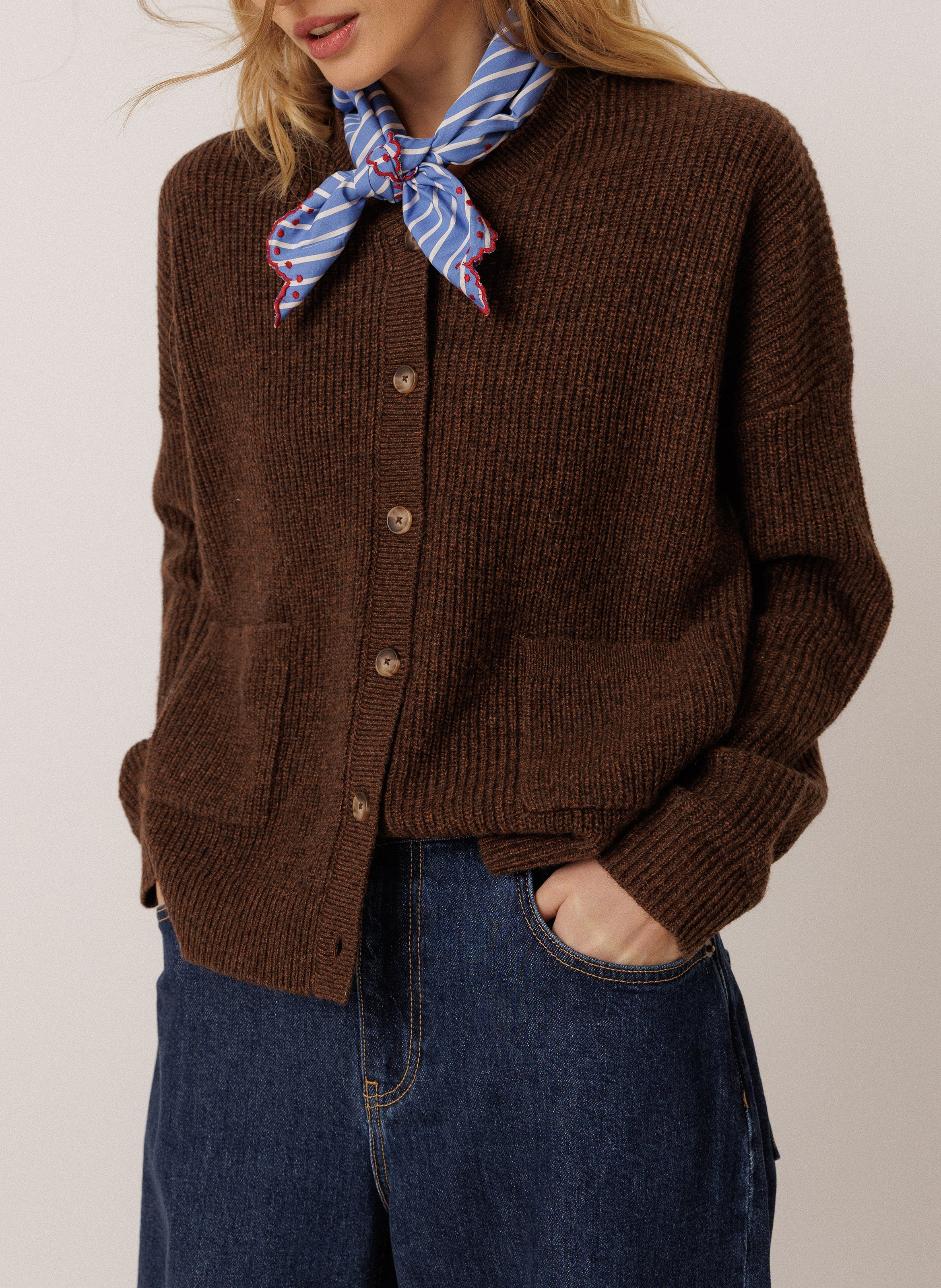 Cotton scarf INDI & COLD Blue