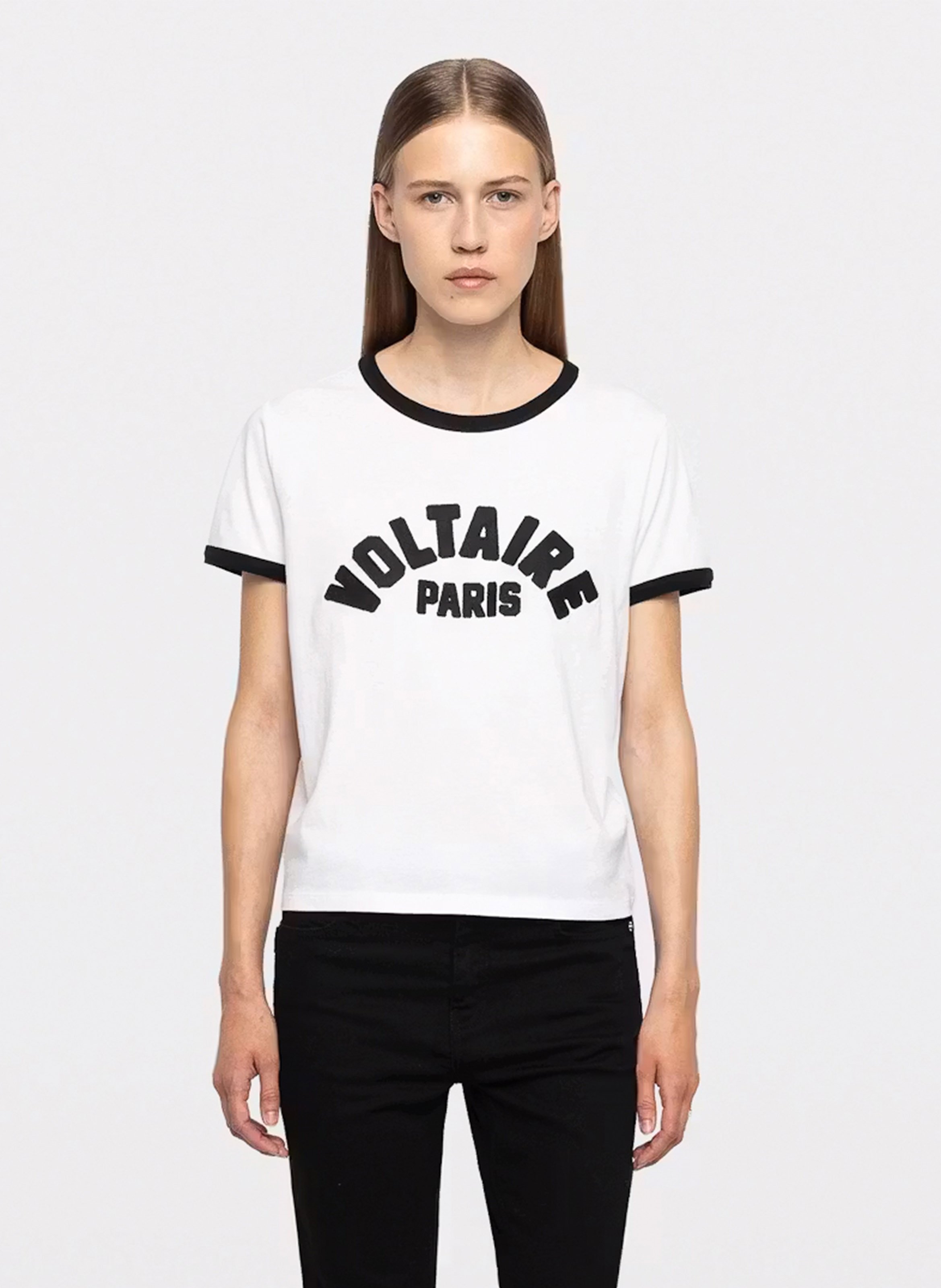 Straight embroidered cotton T-shirt ZADIG&VOLTAIRE White