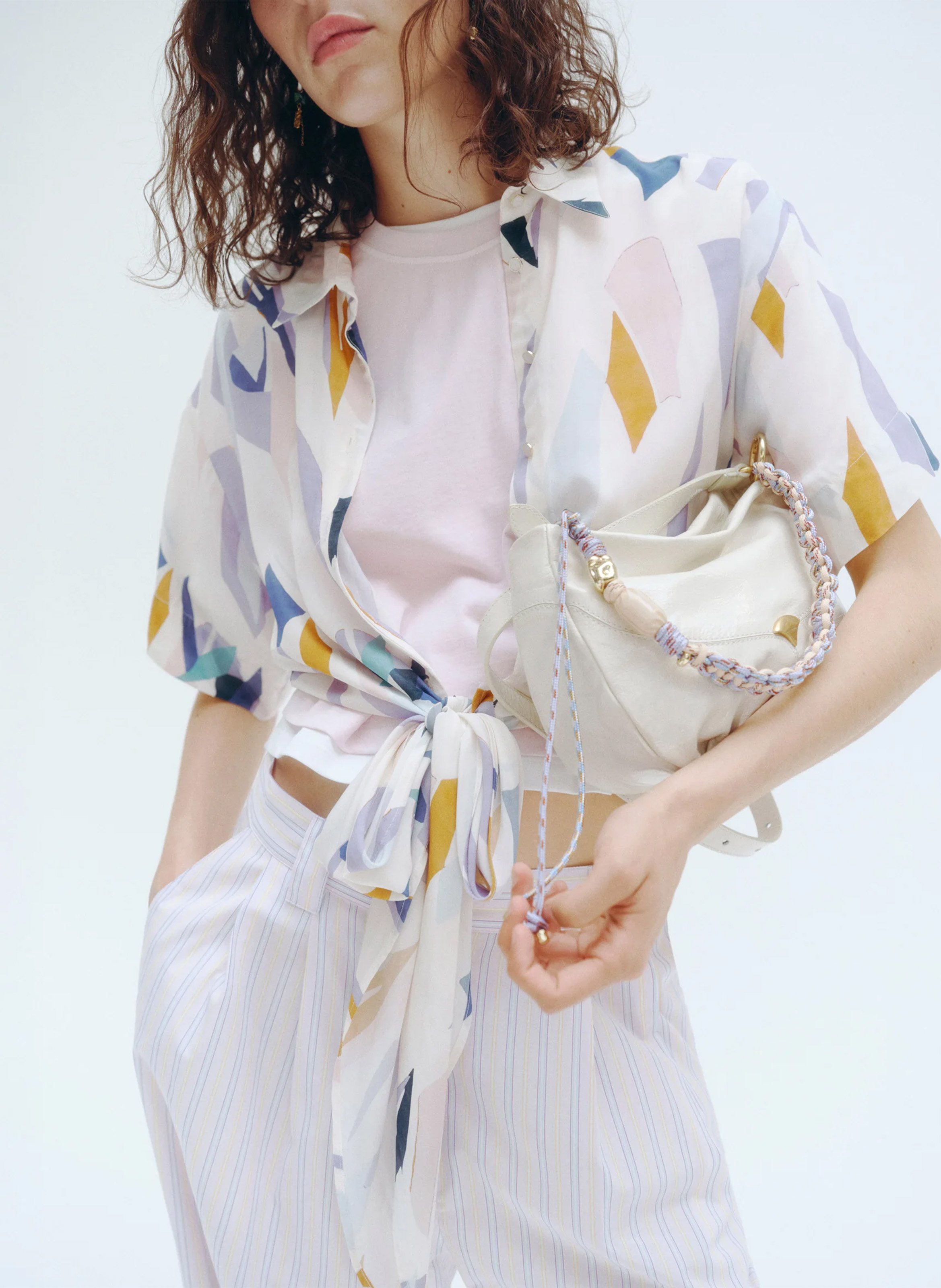 Bolso bandolera de piel SESSUN Blanco