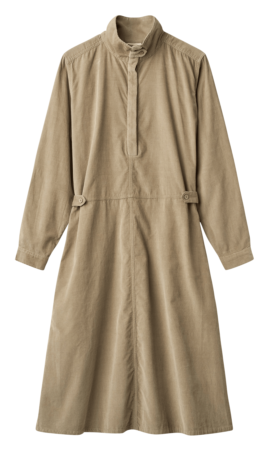 Vestido liso de corte evasé con cuello alto PROJECT-AJ117 Beige