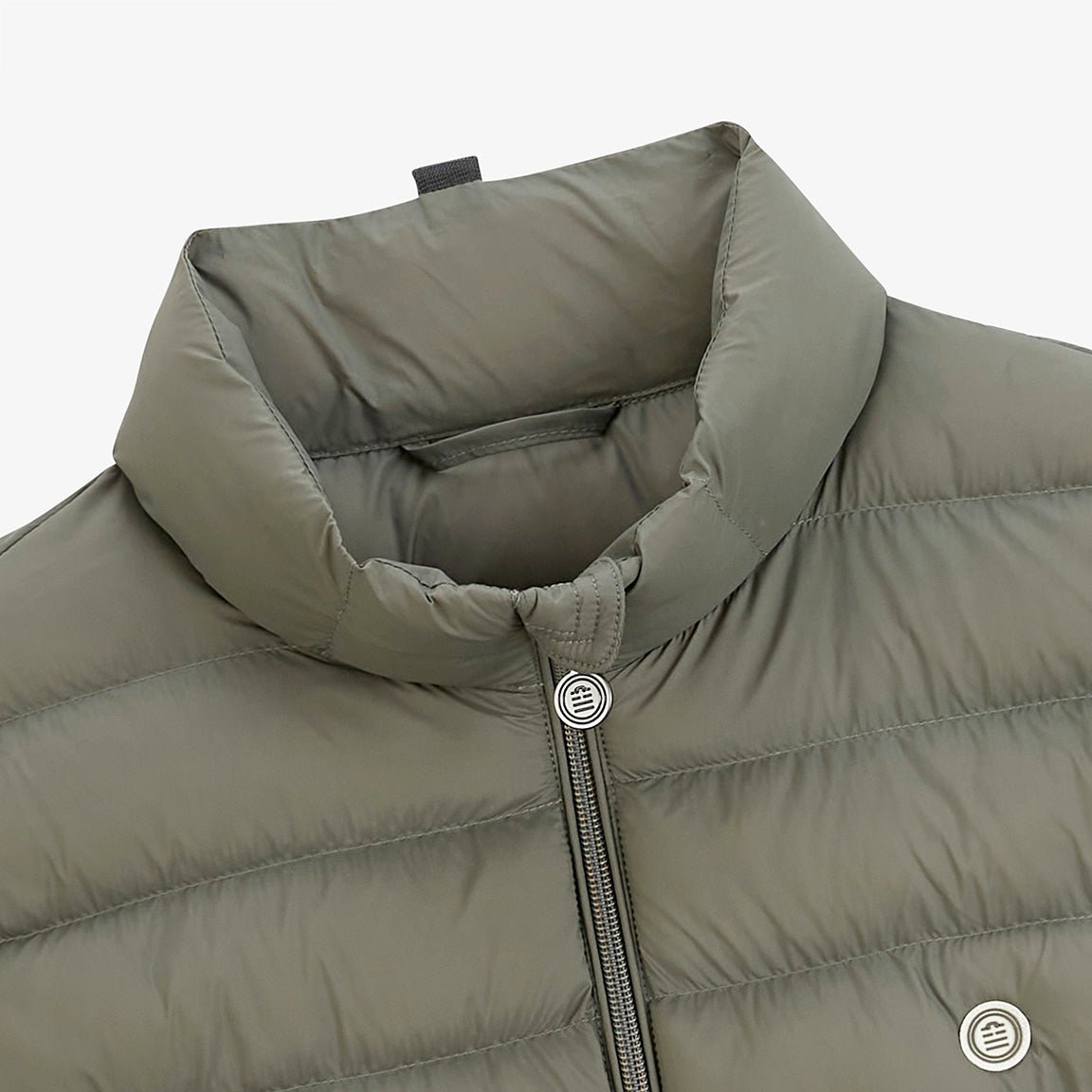 Sleeveless military green puffer jacket SERGE BLANCO Beige
