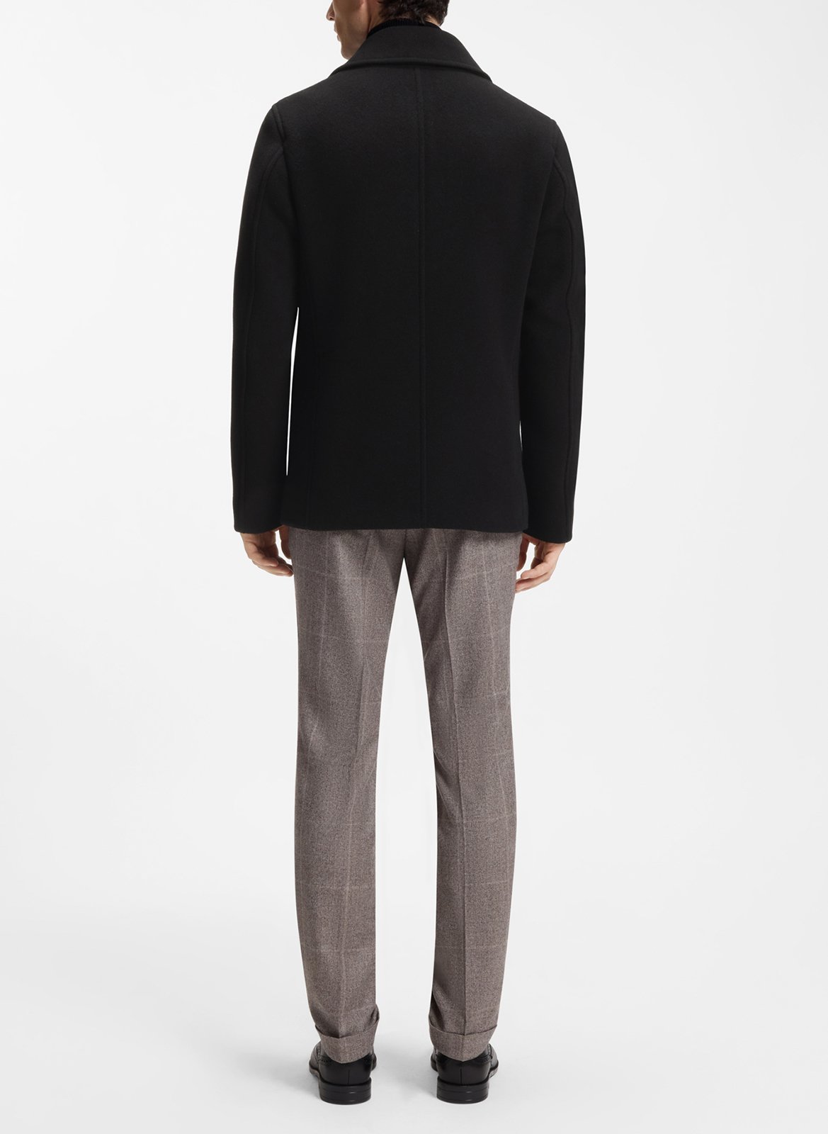 Cross-over wool mix coat BOSS Black