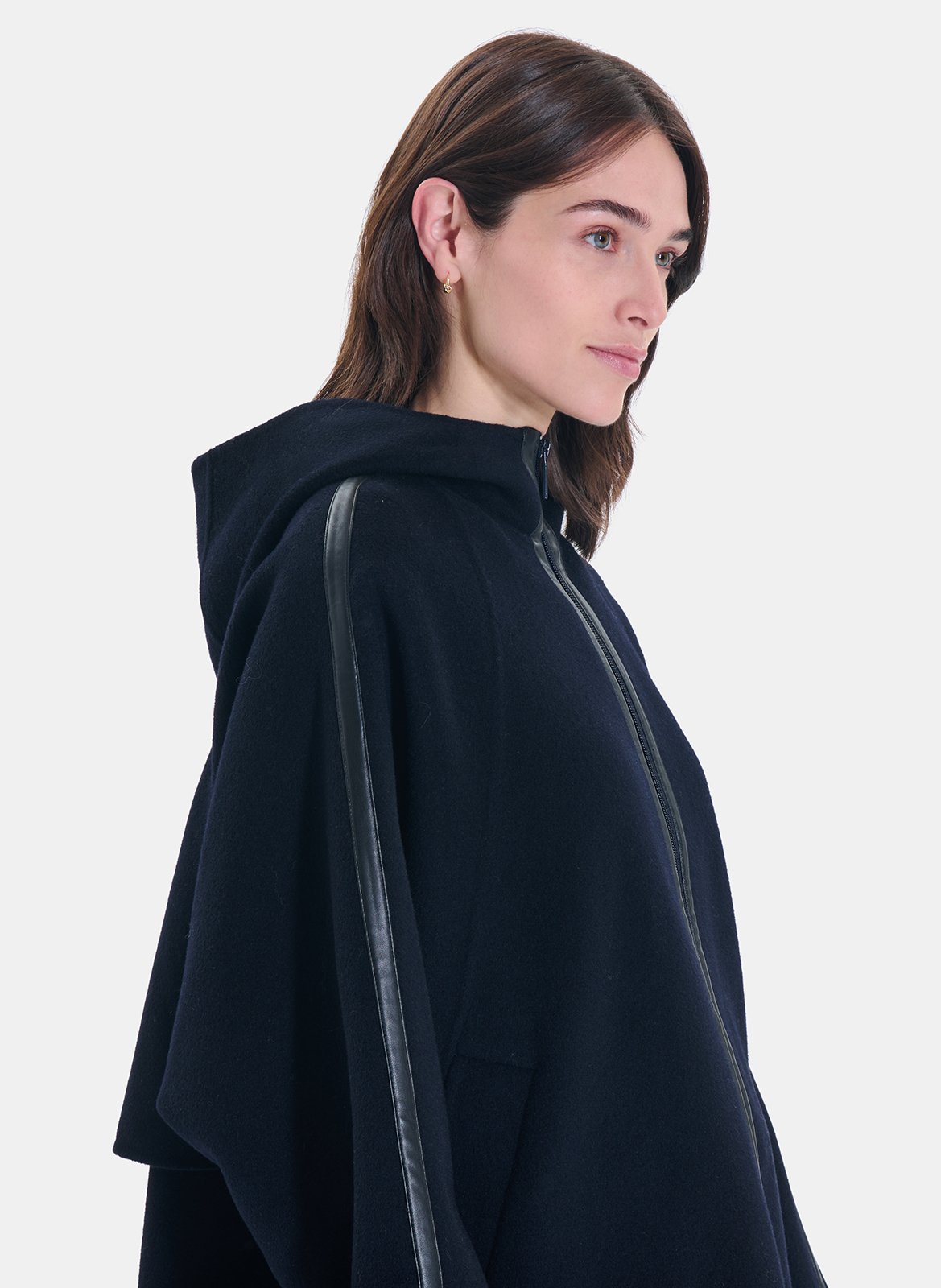 Oversized uitlopende mantel van gemengde wol ZAPA Blauw