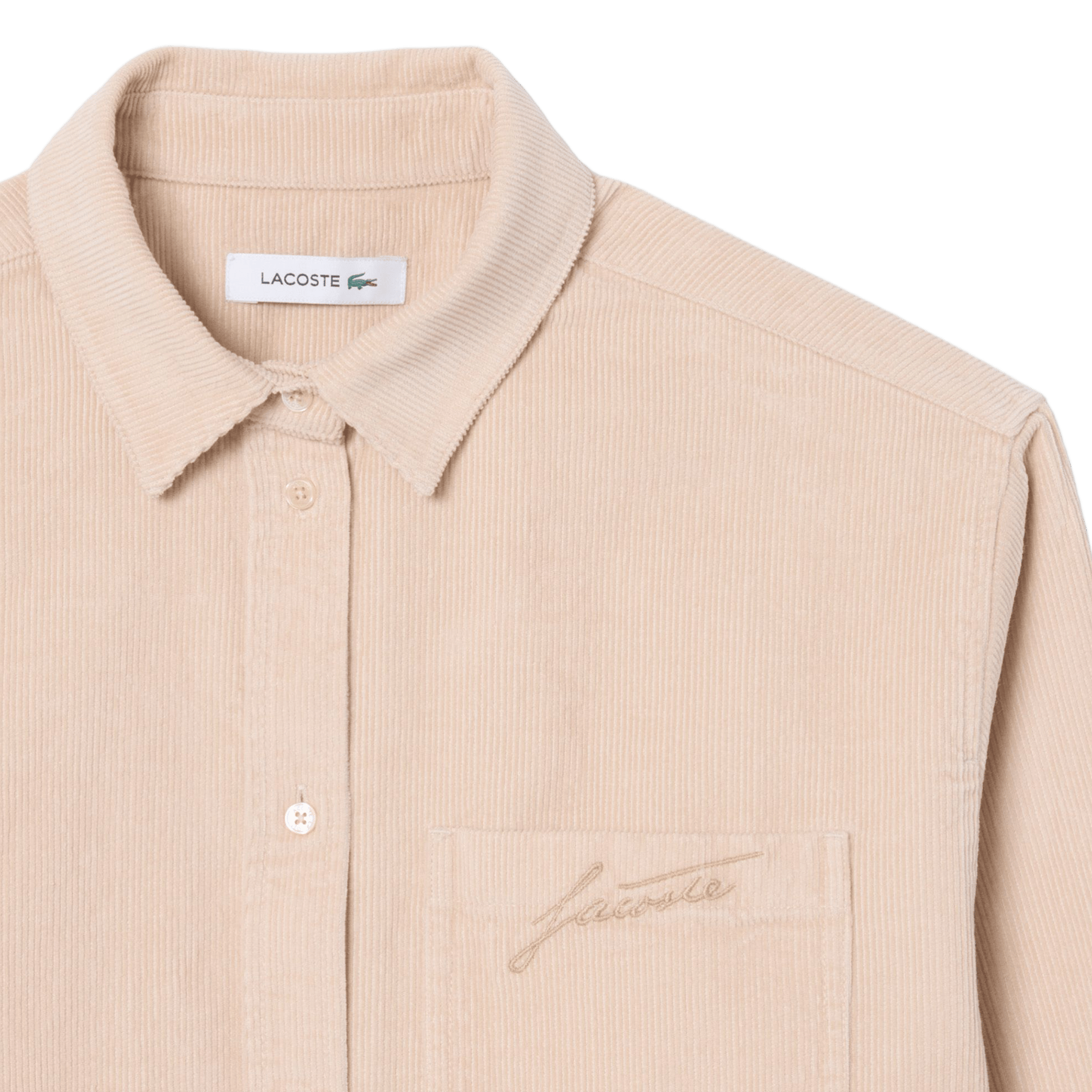 Surchemise oversize velours côtelé en coton LACOSTE Beige