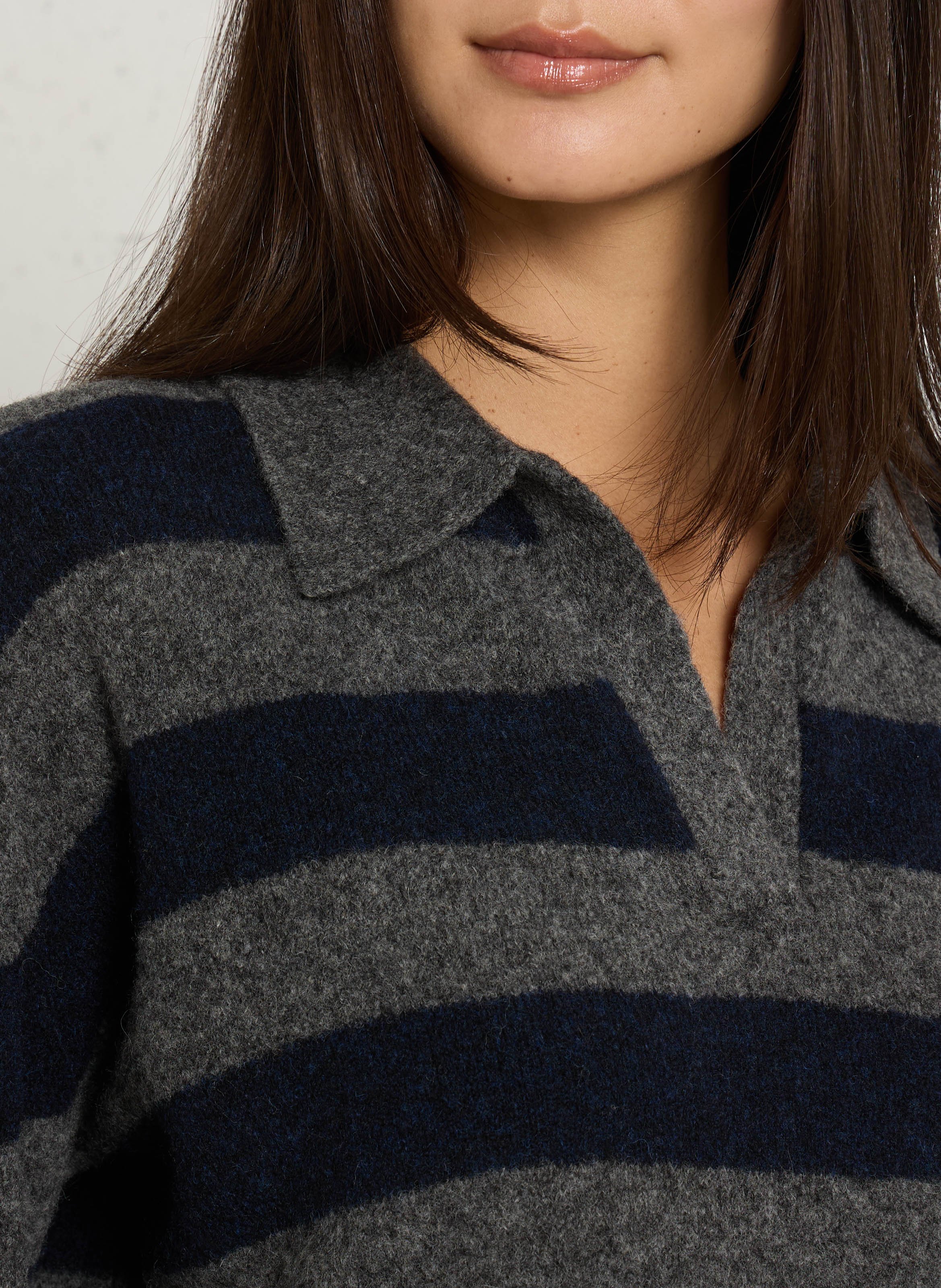 Pull ample à rayures en laine mélangée NICE THINGS Bleu