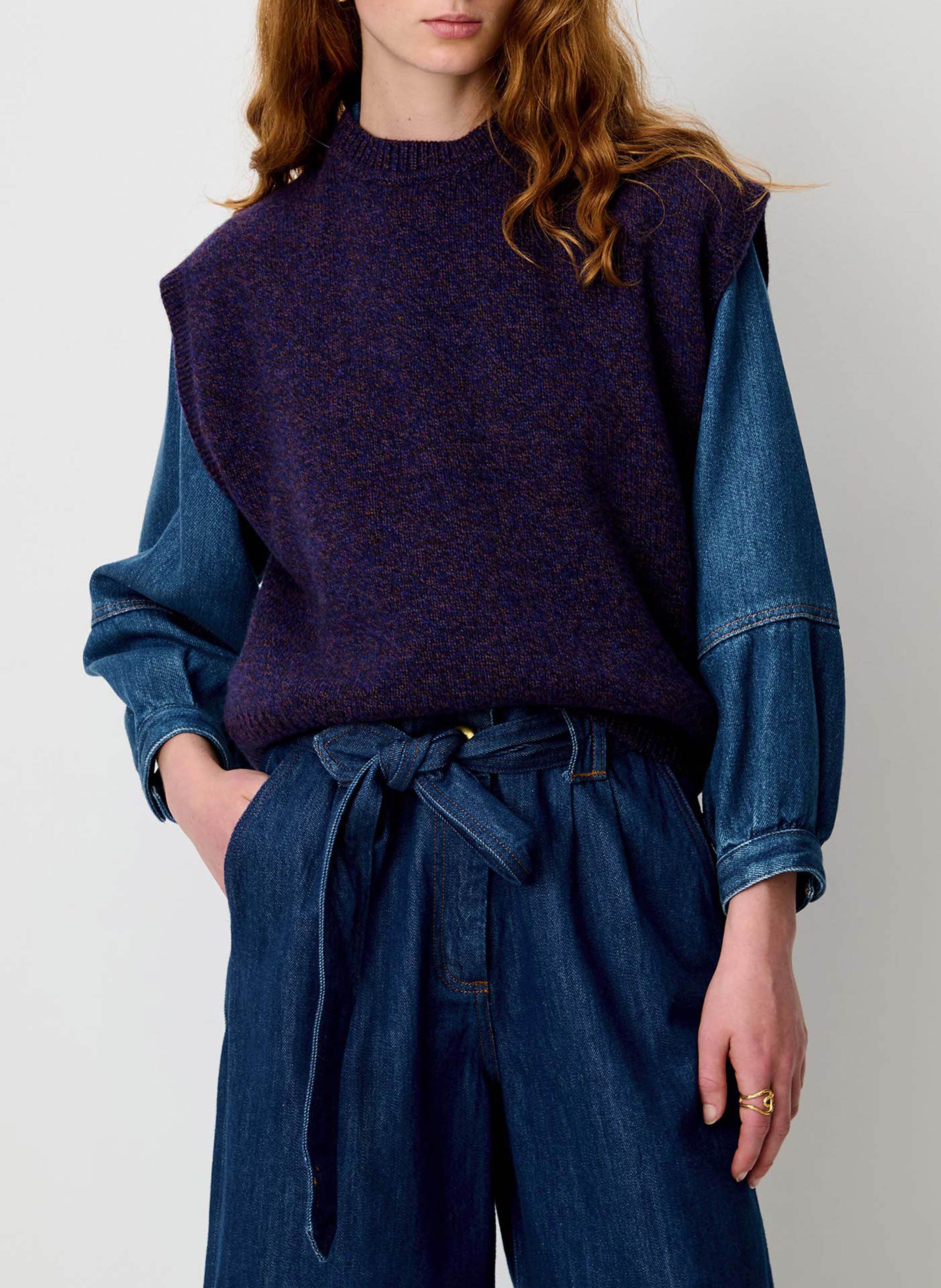 Sleeveless merino wool sweater SESSUN