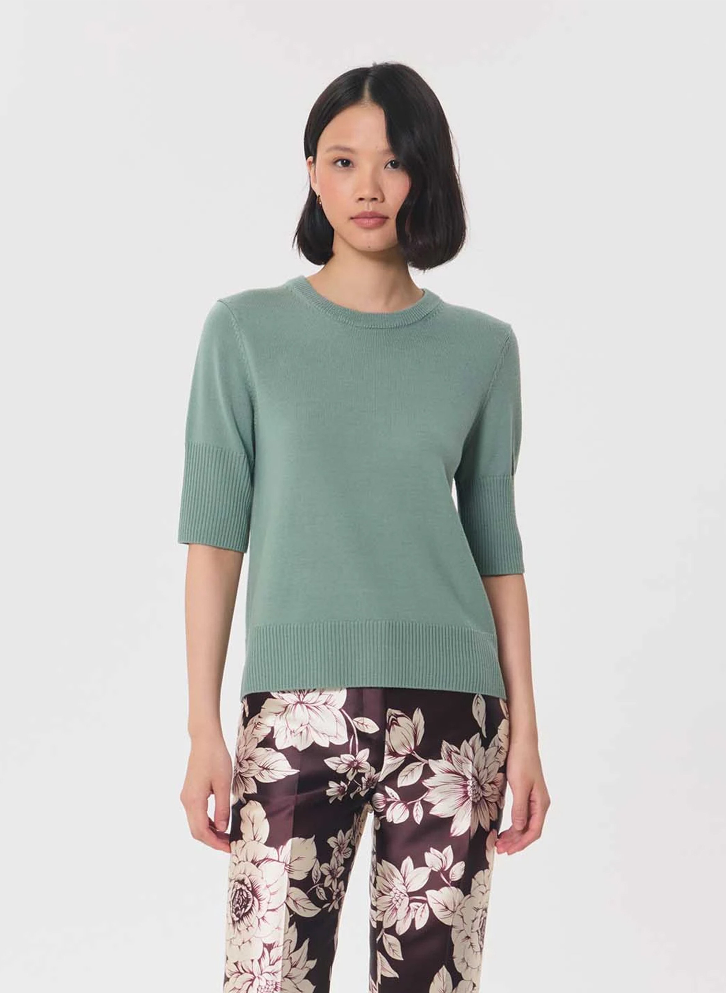 Pull droit col rond TARA JARMON Vert