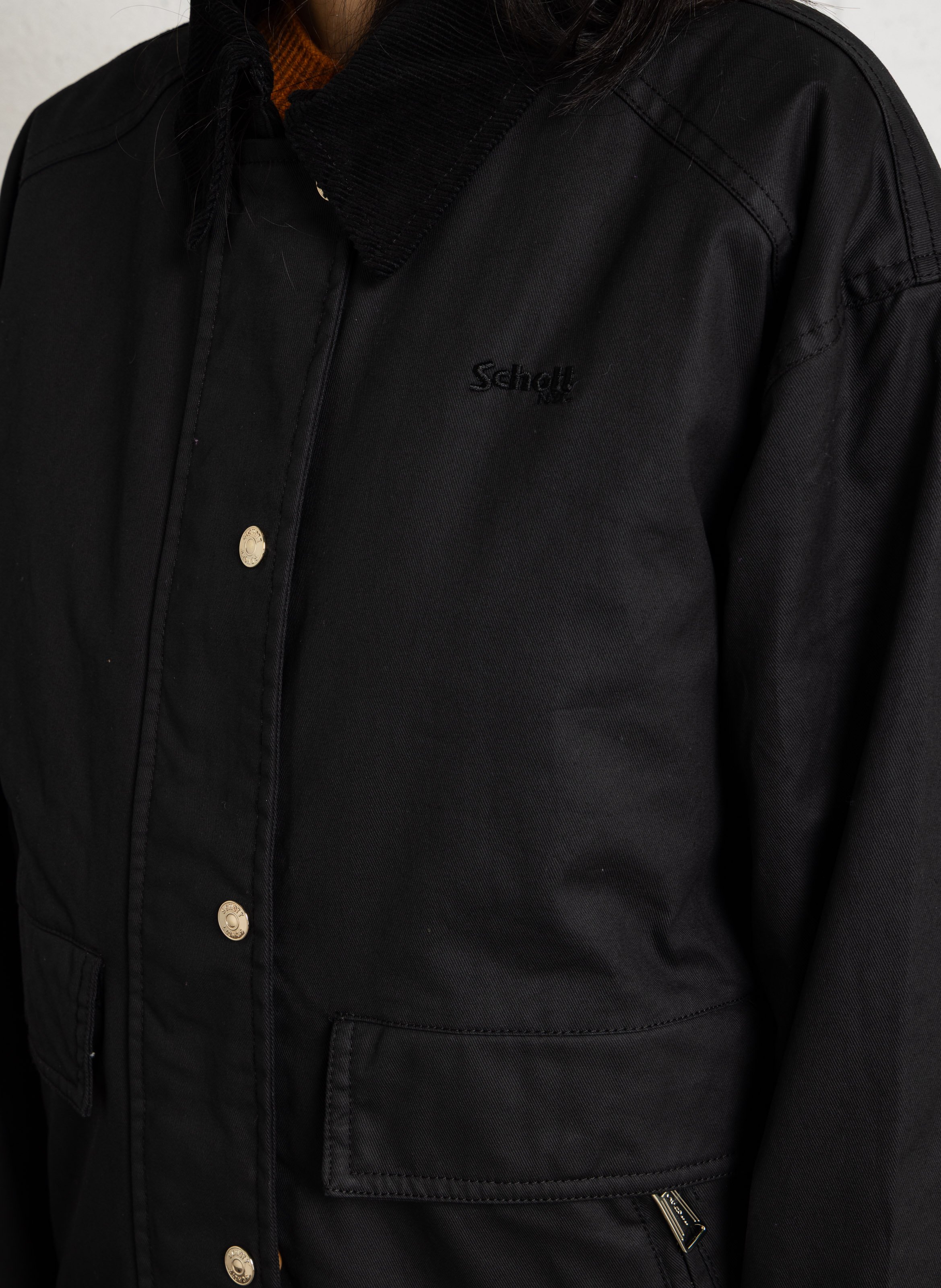 Baumwollblouson mit klassischem Kragen SCHOTT Schwarz