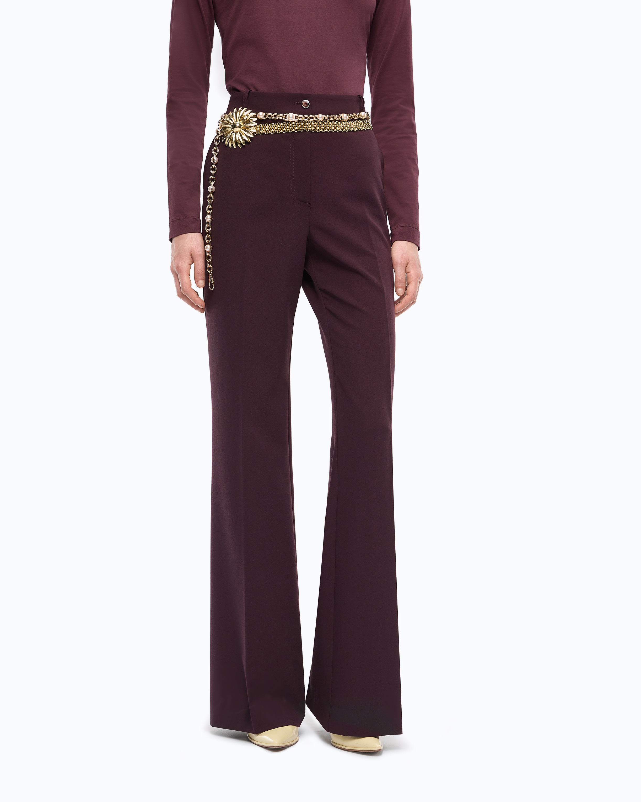 Plain palazzo trousers PINKO Red