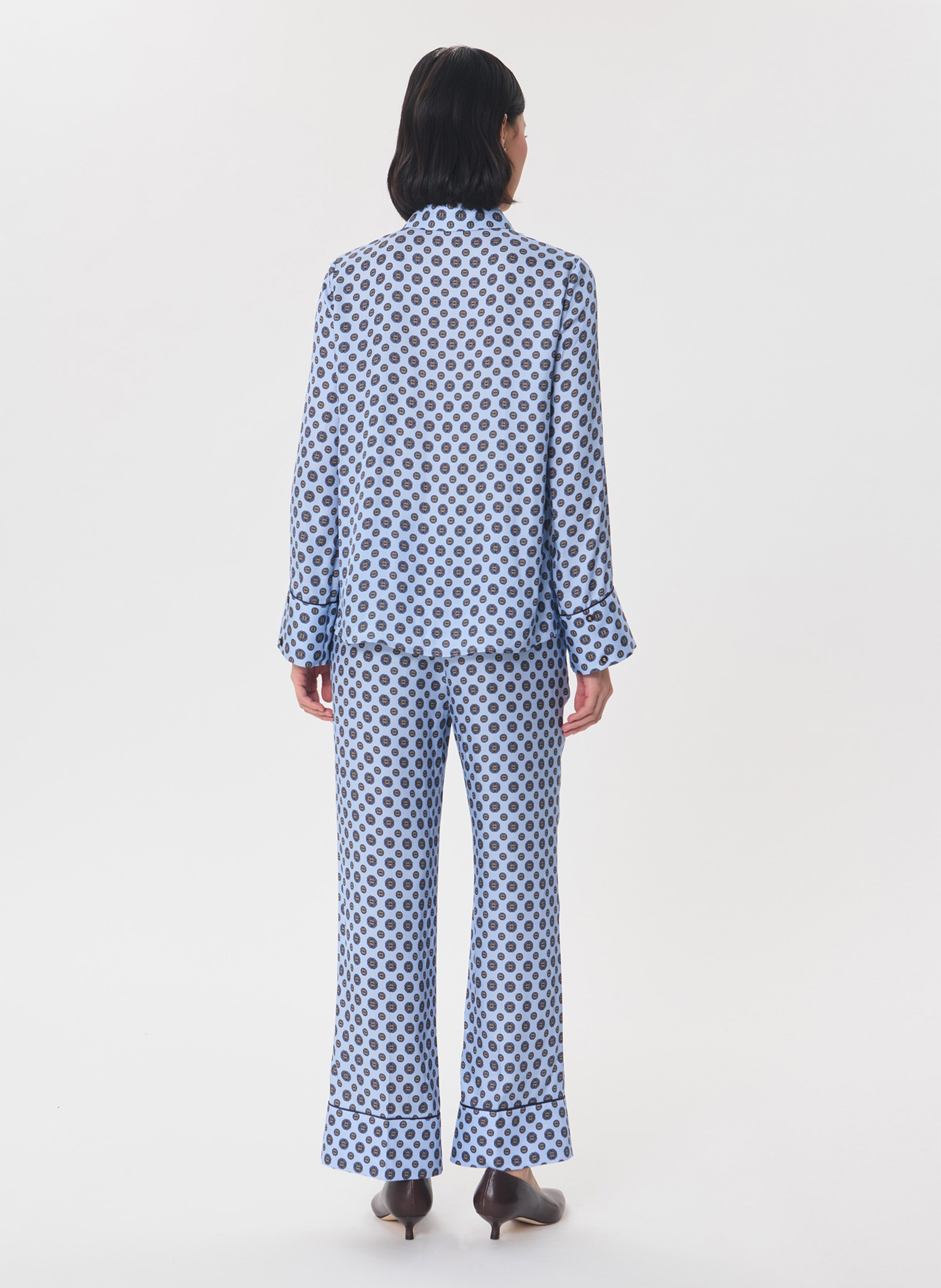 Gerade geschnittene Bluse mit Print TARA JARMON Blau