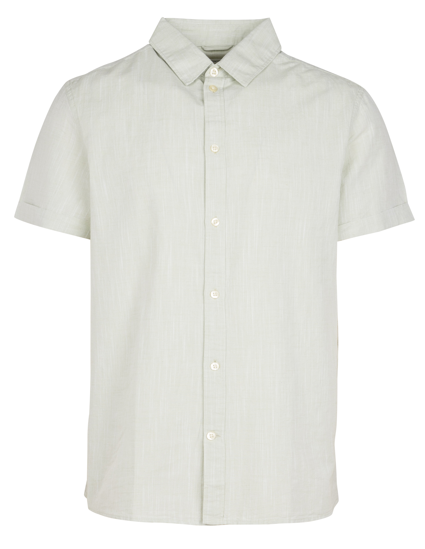 Chemise col classique en coton bio et lin KNOWLEDGE COTTON APPAREL Vert