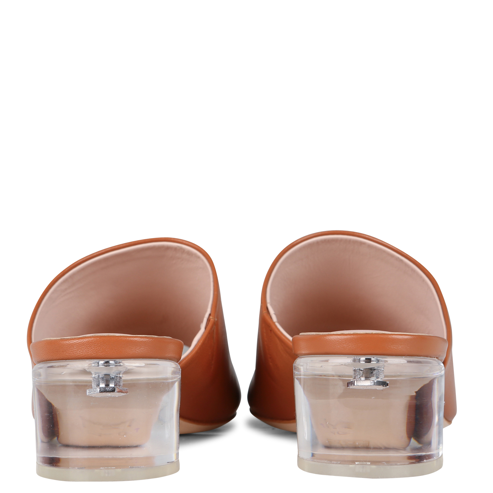 Mules à talon en cuir MI/MAI Marron