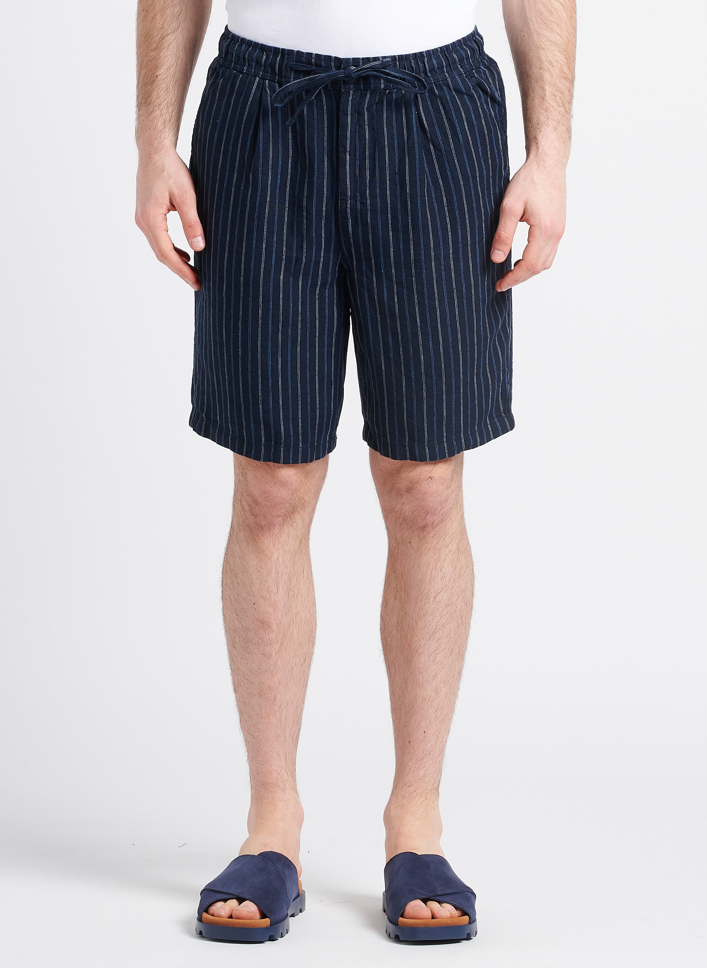 Short regular-fit en lin KNOWLEDGE COTTON APPAREL Bleu