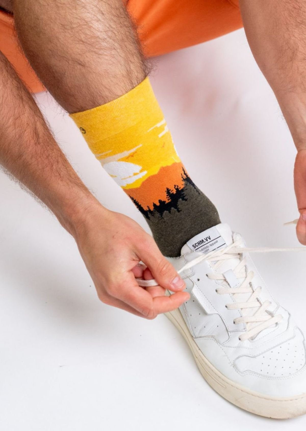 Combed cotton socks with patterns BILLYBELT Khaki