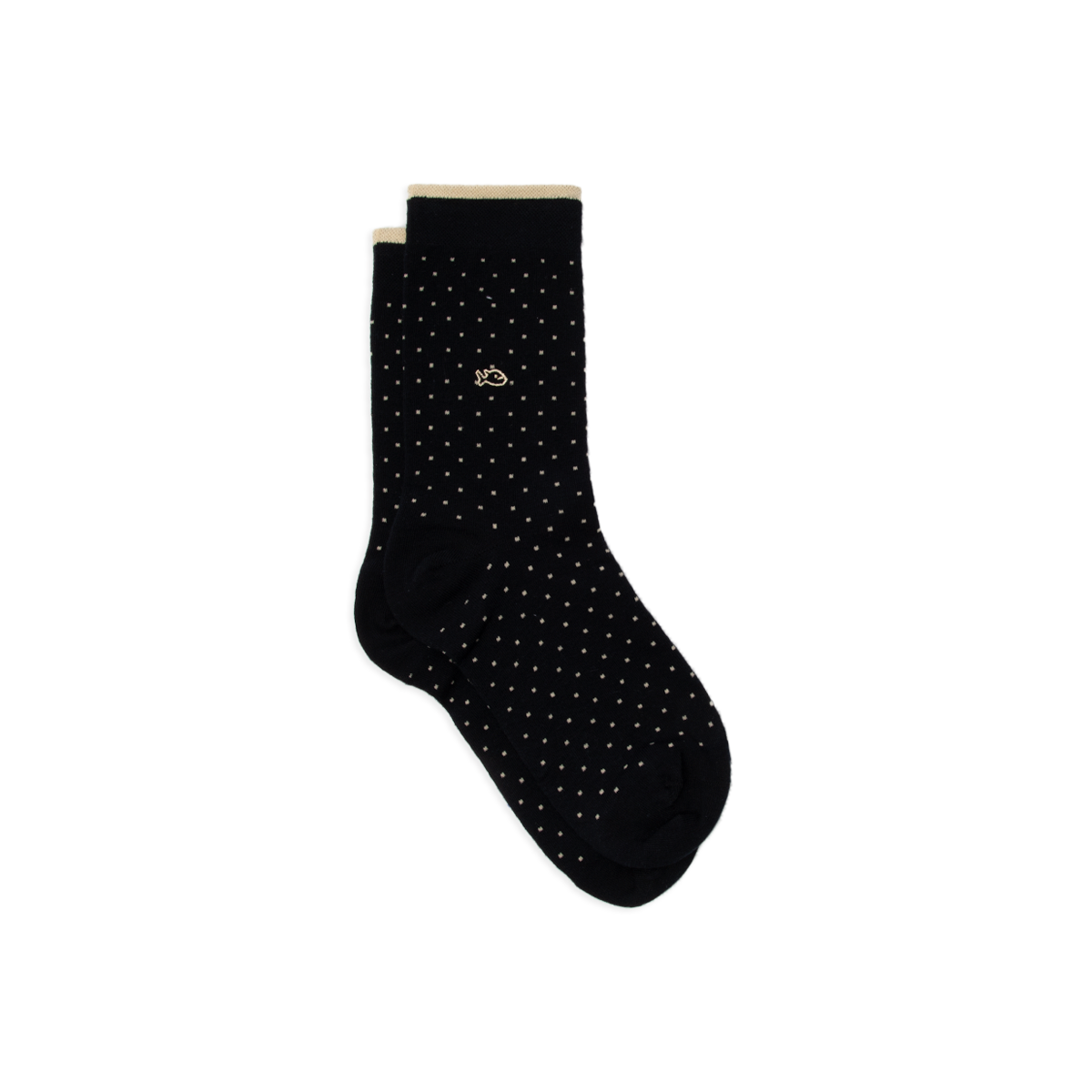 Combed cotton socks with polka dots BILLYBELT Black